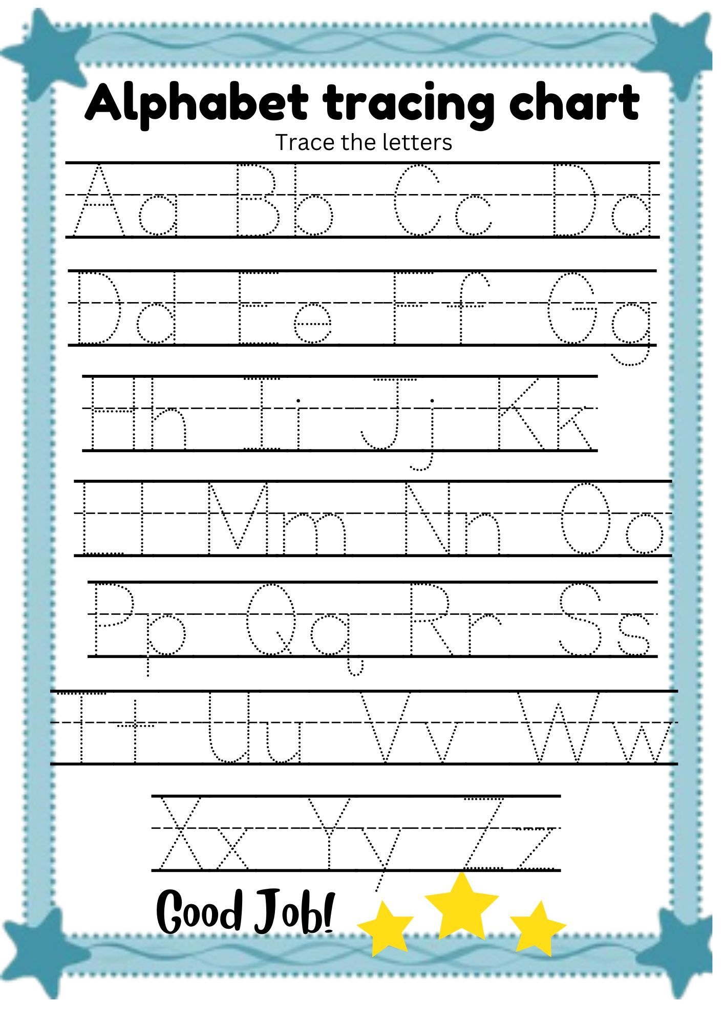 Alphabet Tracing Chart By Beabsbulicday Raket PH