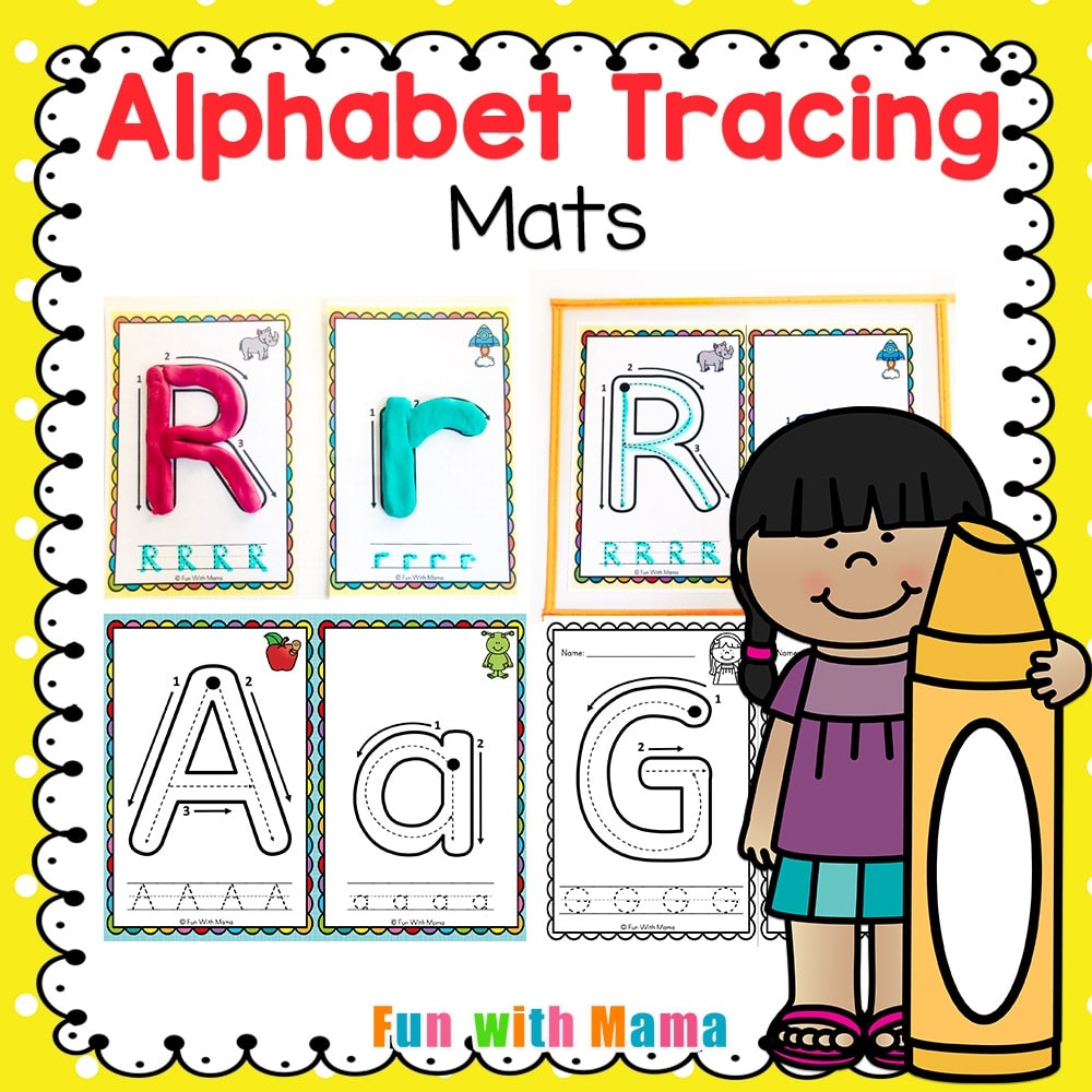 Alphabet Tracing Mats Play Dough Mats Fun With Mama Shop
