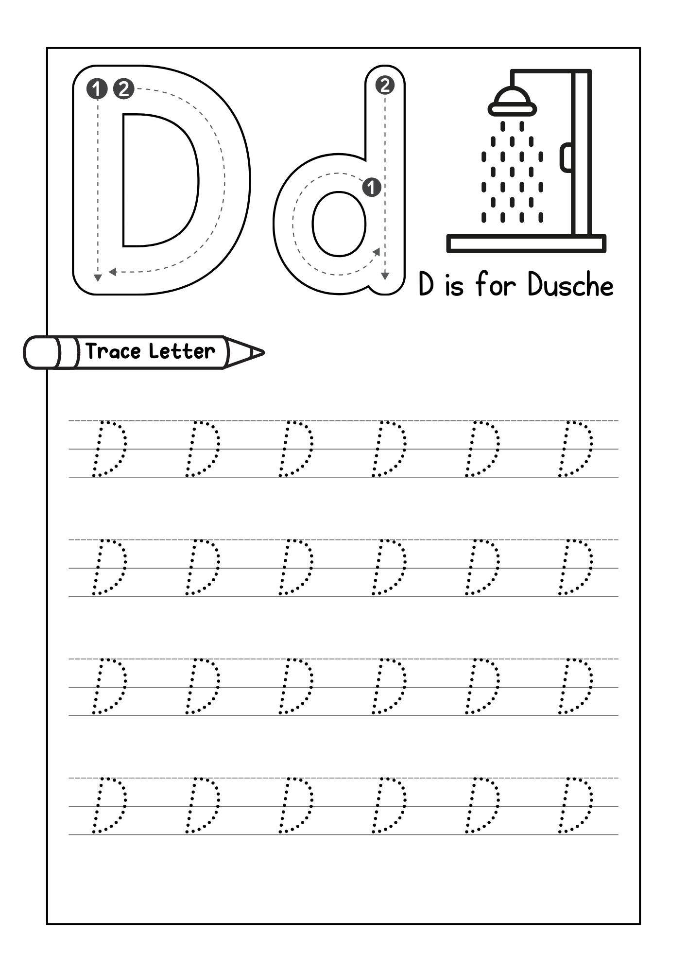 Alphabet Tracing Letter D Alphabet Tracing Letter D