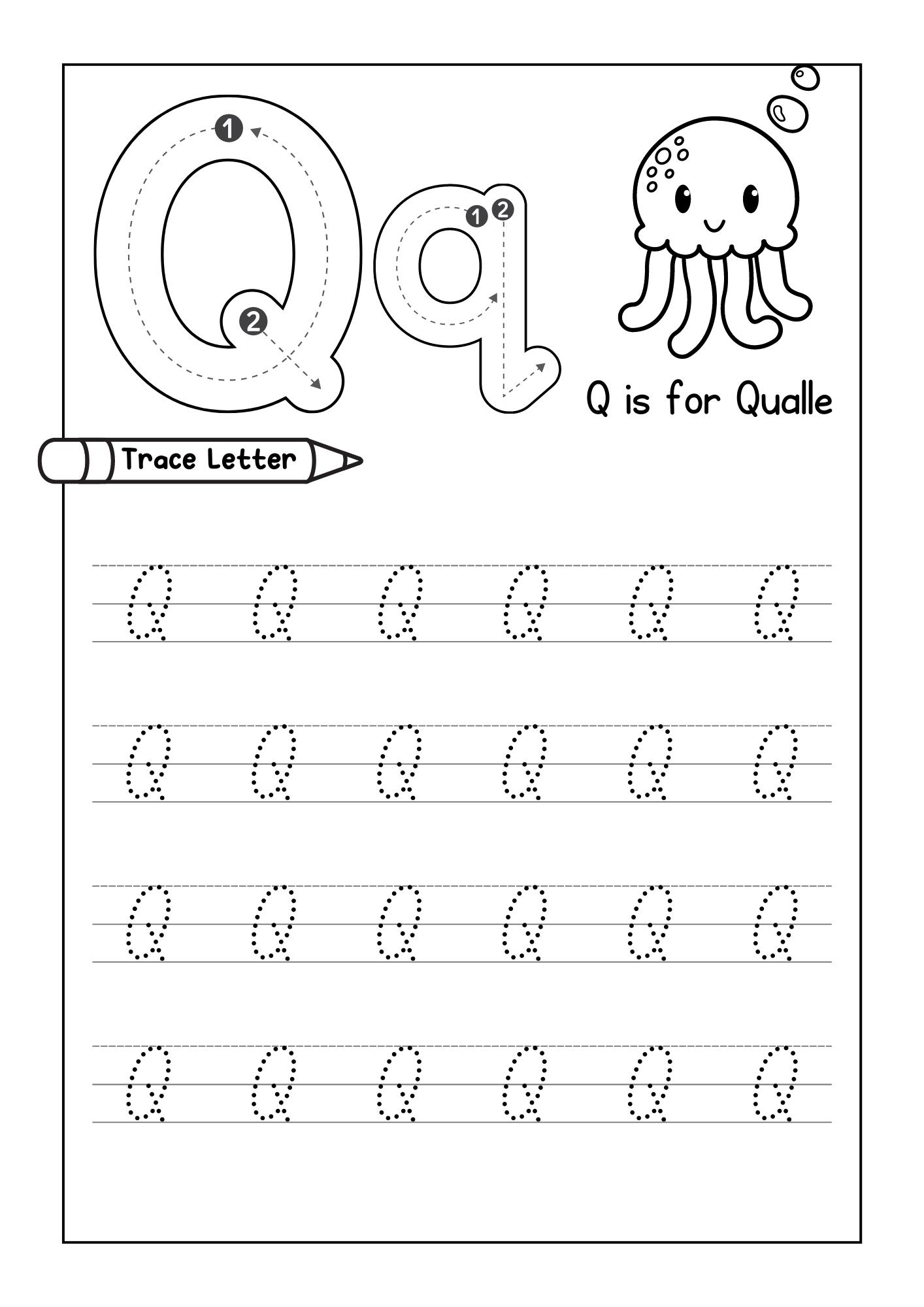 Alphabet Tracing Letter Q