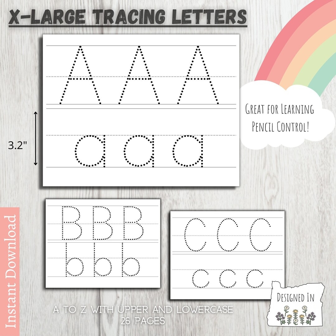 Alphabet Tracing Printable Large Letters For Preschool 