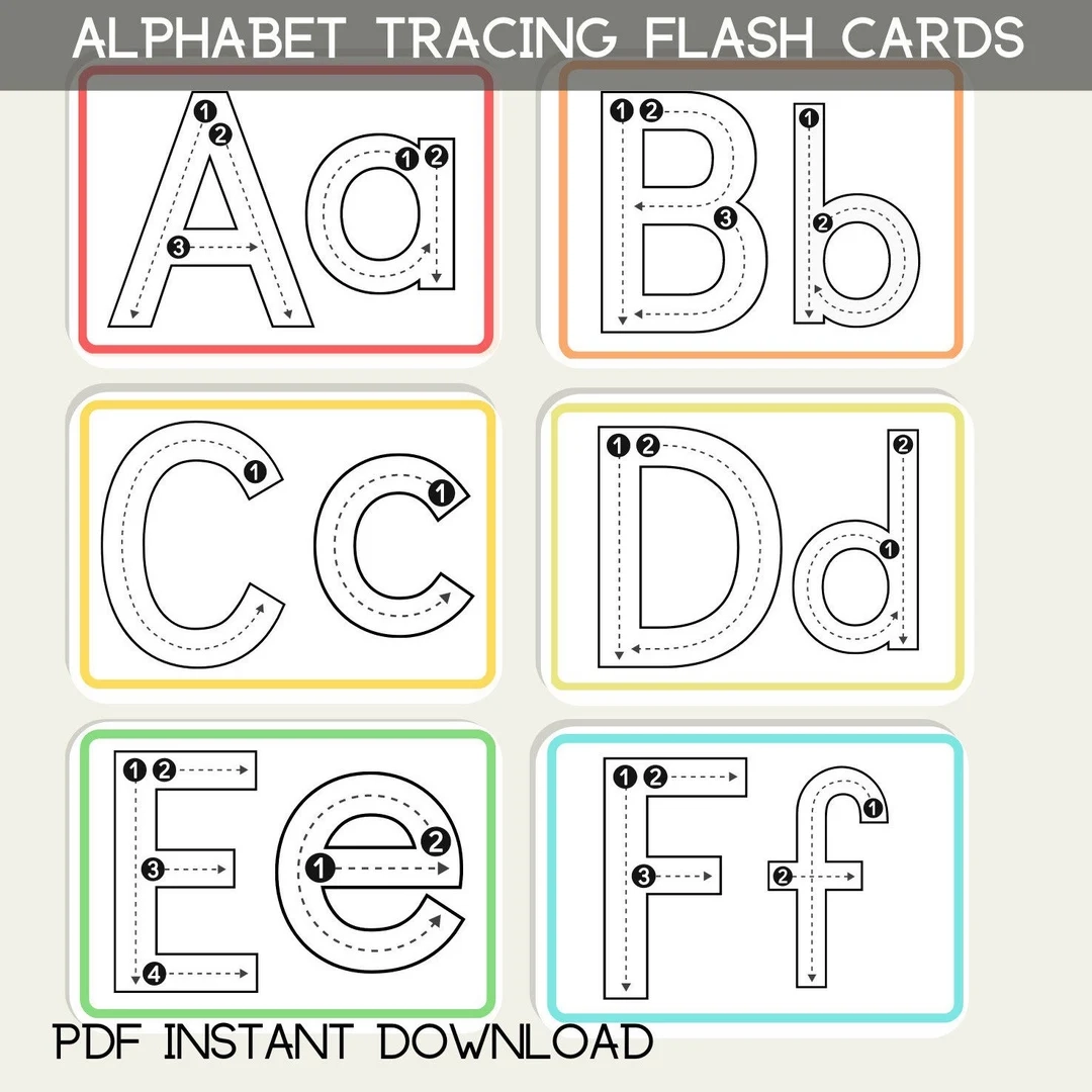 Alphabet Tracing Cards Printable