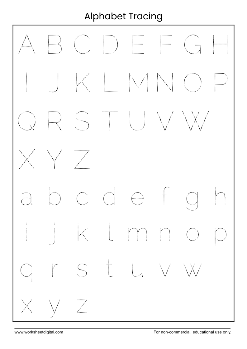 Alphabet Tracing Worksheet Digital 1 Teacher Made Resources Alphabet Tracing Worksheet Digital 1 Teacher Made Resources