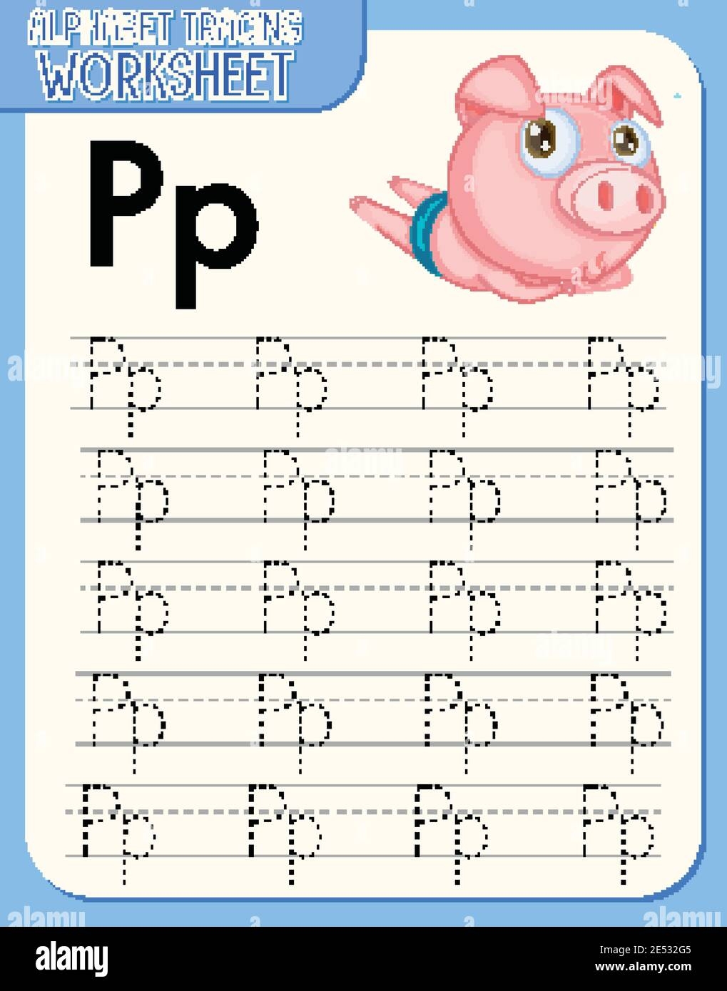 Letter P Tracing Worksheets Preschool