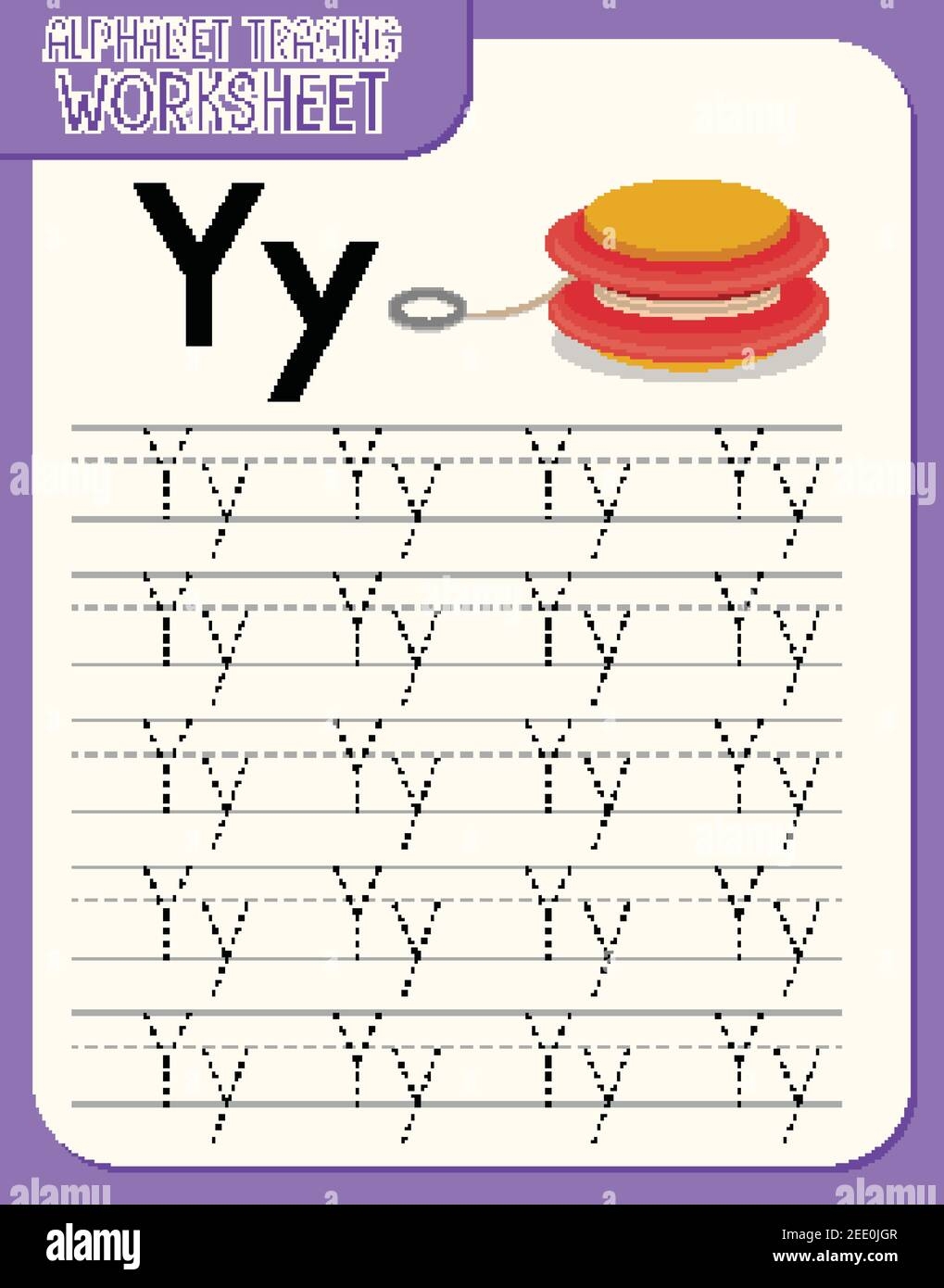 Alphabet Tracing Worksheet With Letter Y And Y Illustration Stock 