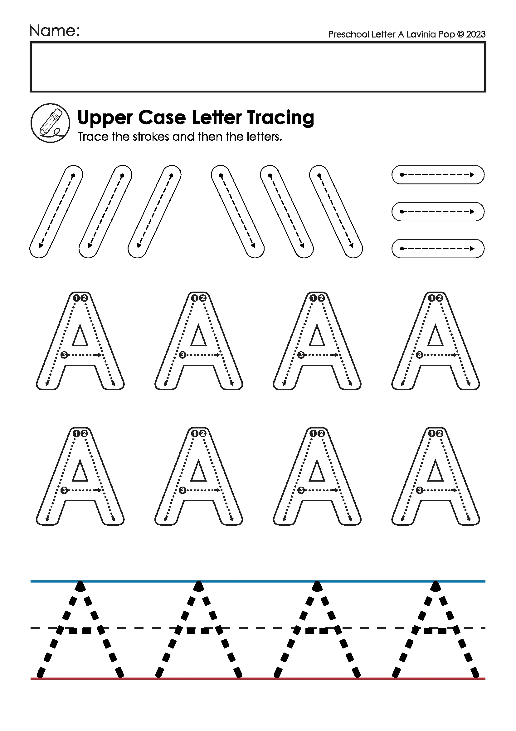 Alphabet Tracing Worksheets For Preschool And Kindergarten