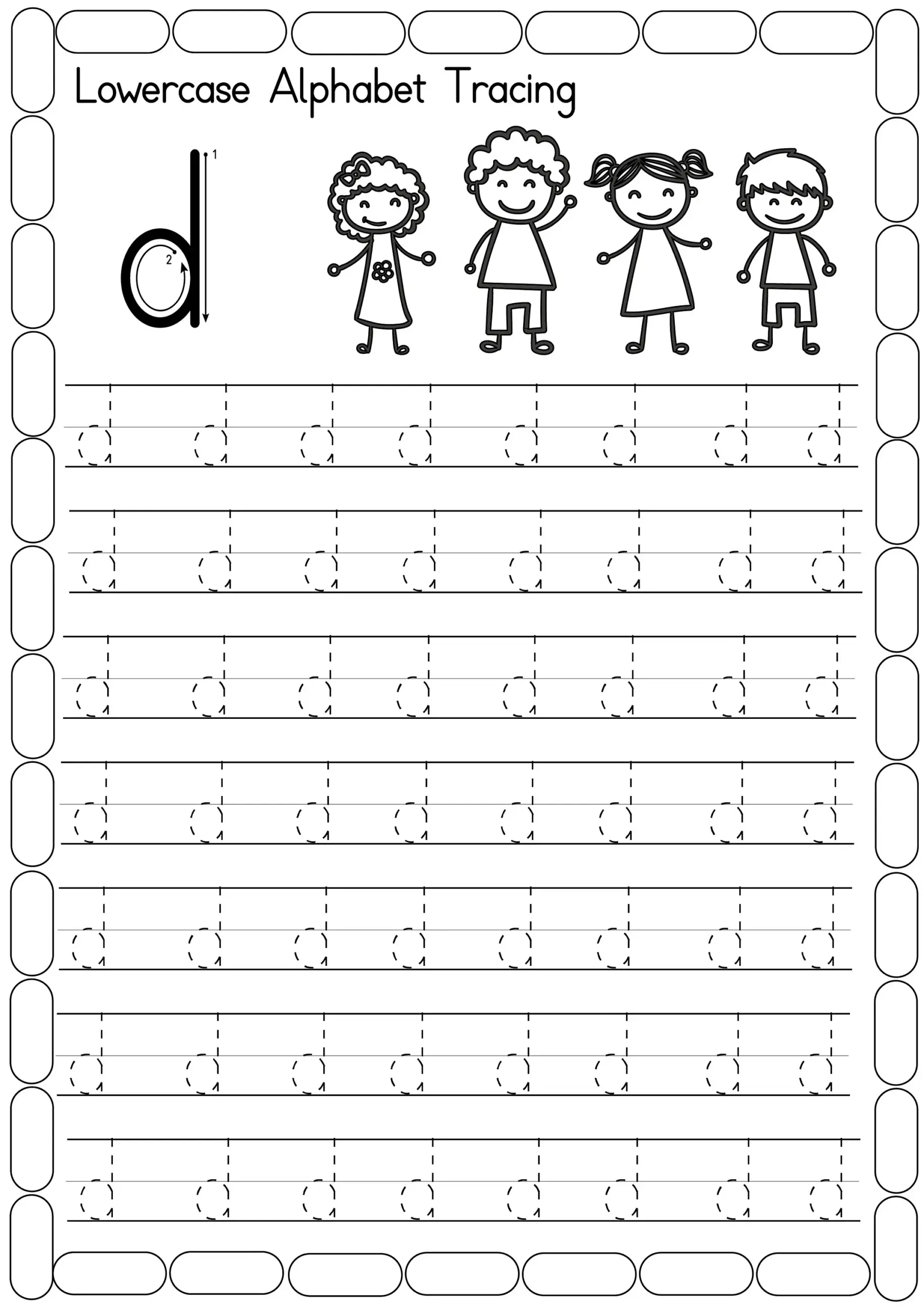 Alphabet Tracing Worksheets Lowercase Handwriting Practice PDF 