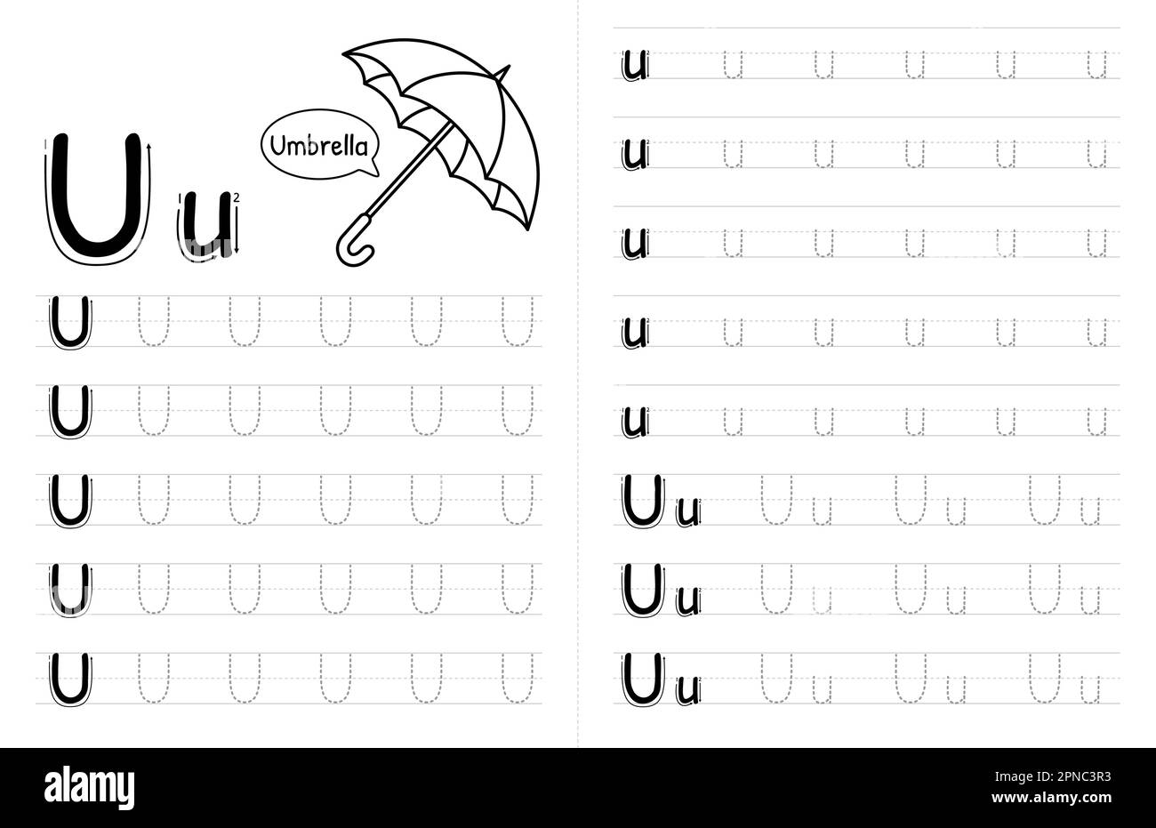 Alphabet U Tracing Cut Out Stock Images amp Pictures Alamy