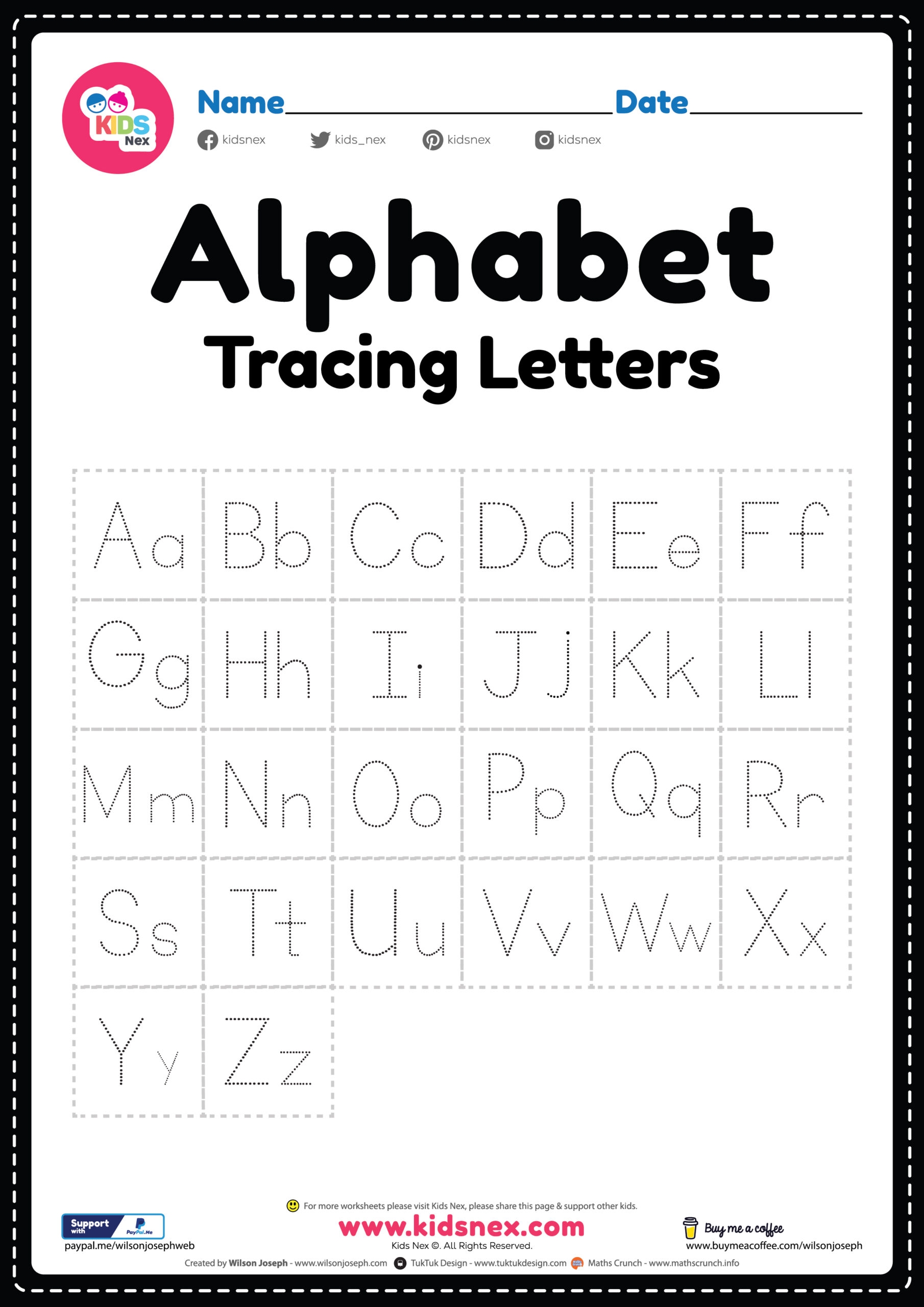 Tracing Alphabet And Numbers