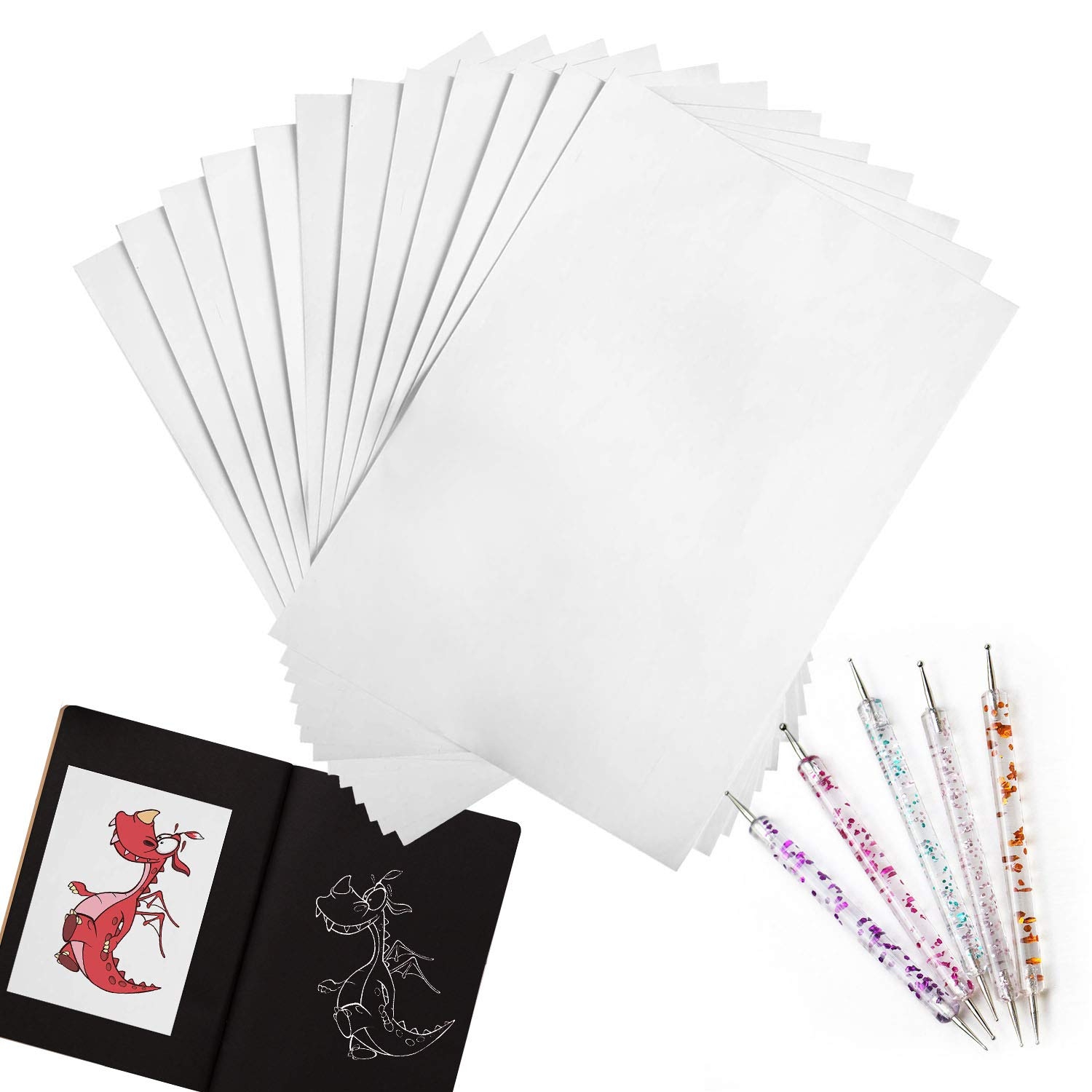 Amazon 100 Sheets White Carbon Transfer Paper 11 7 x8 3 With 