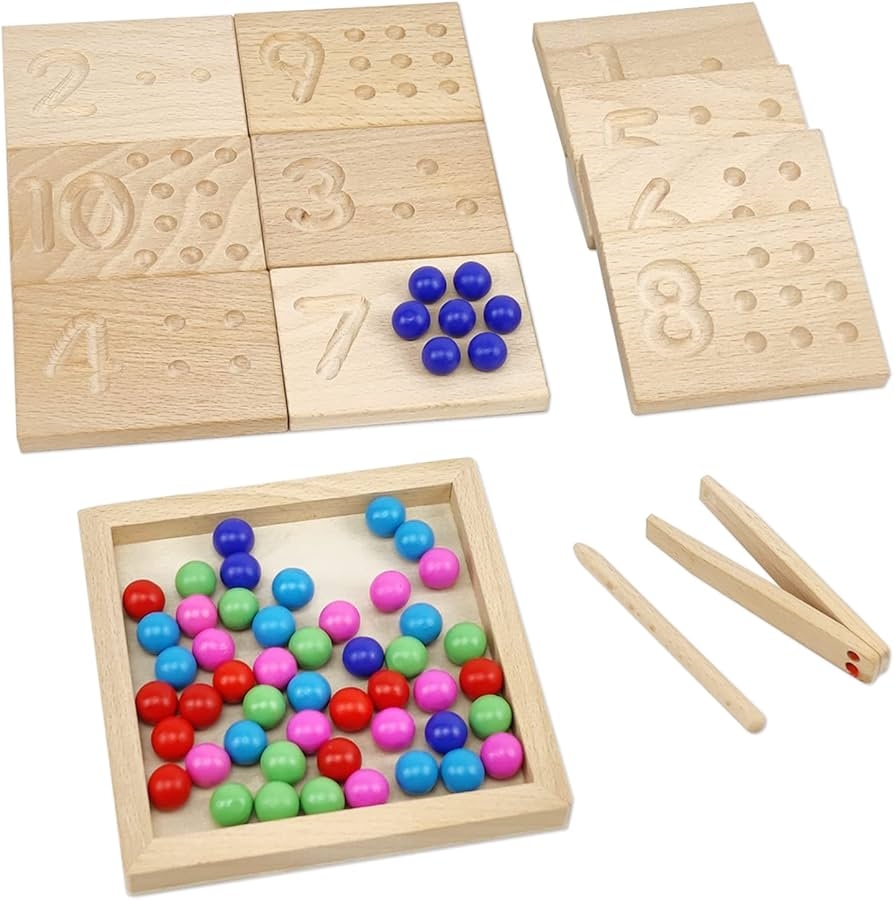 Amazon BBtinker Wooden Number Tracing Board Set Toddler 