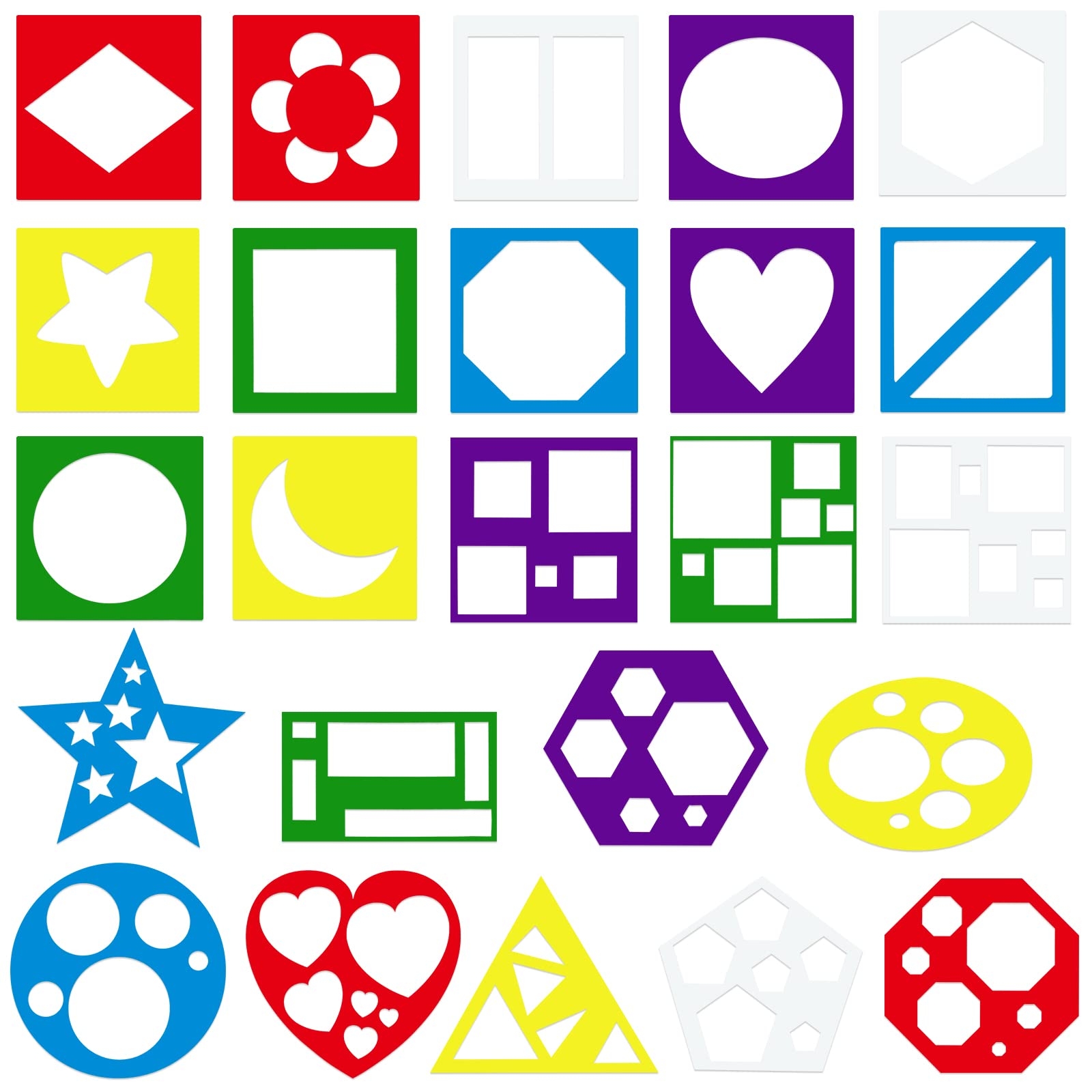 Amazon Chinco 24 Pieces Shape Geometric Tracing Stencils Set 