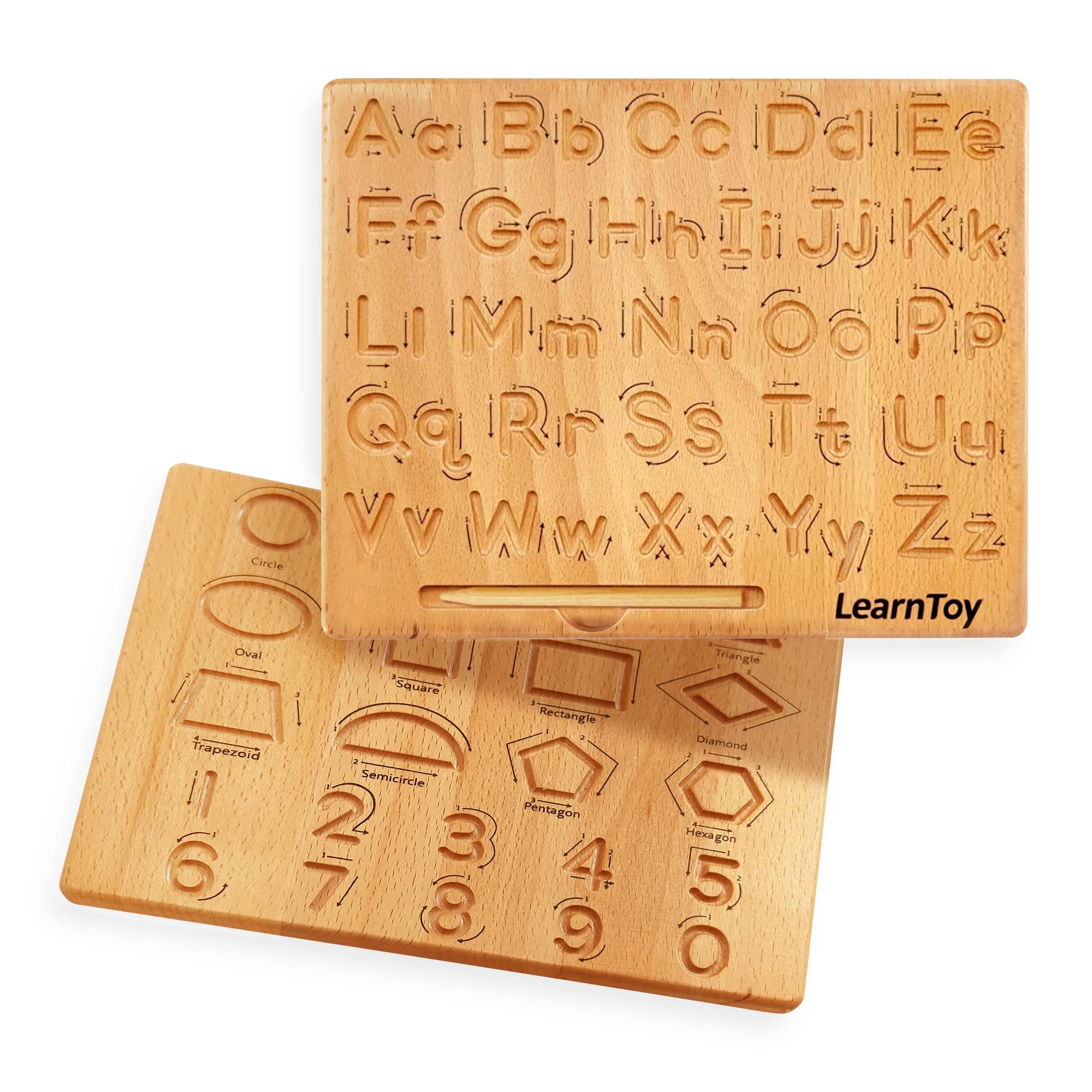 Amazon LearnToy Montessori Wooden Alphabet Tracing Board 