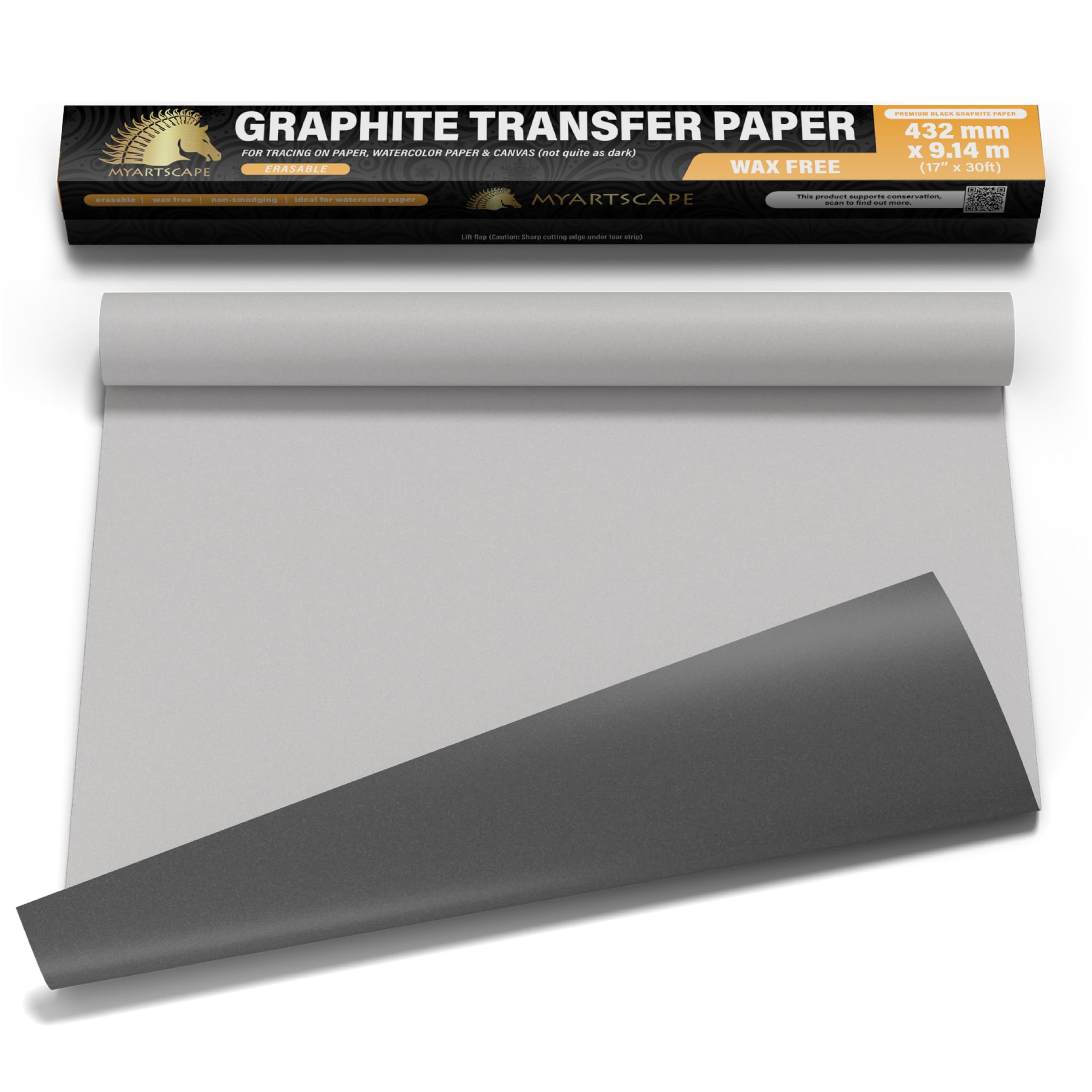 Amazon MyArtscape Graphite Transfer Paper Roll 17 X 30ft 