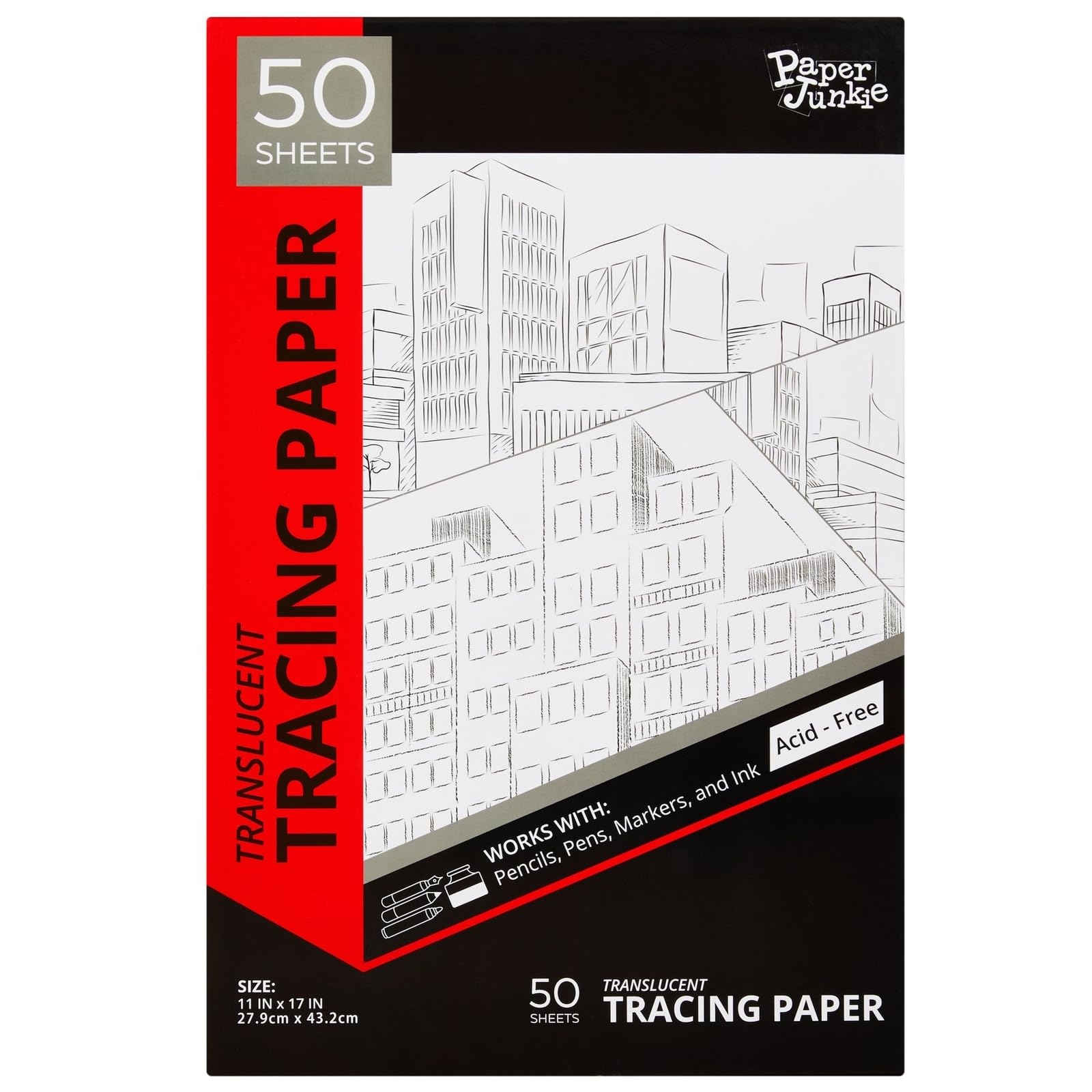 Amazon Paper Junkie Tracing Paper For Drawing Pad 11 X 17 Amazon Paper Junkie Tracing Paper For Drawing Pad 11 X 17