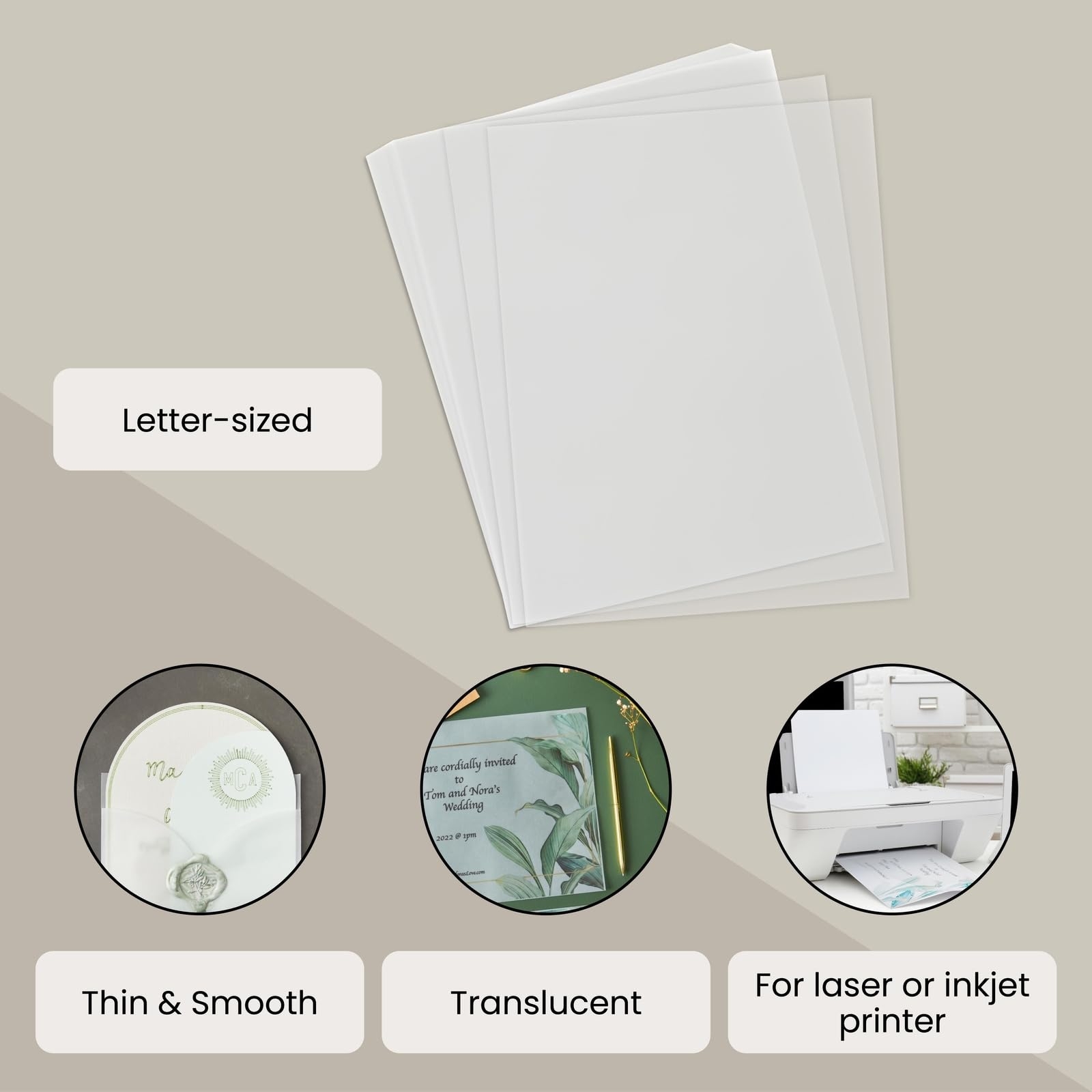 Amazon Paper Junkie Vellum Paper 8 5 X 11 In 100 Sheets 
