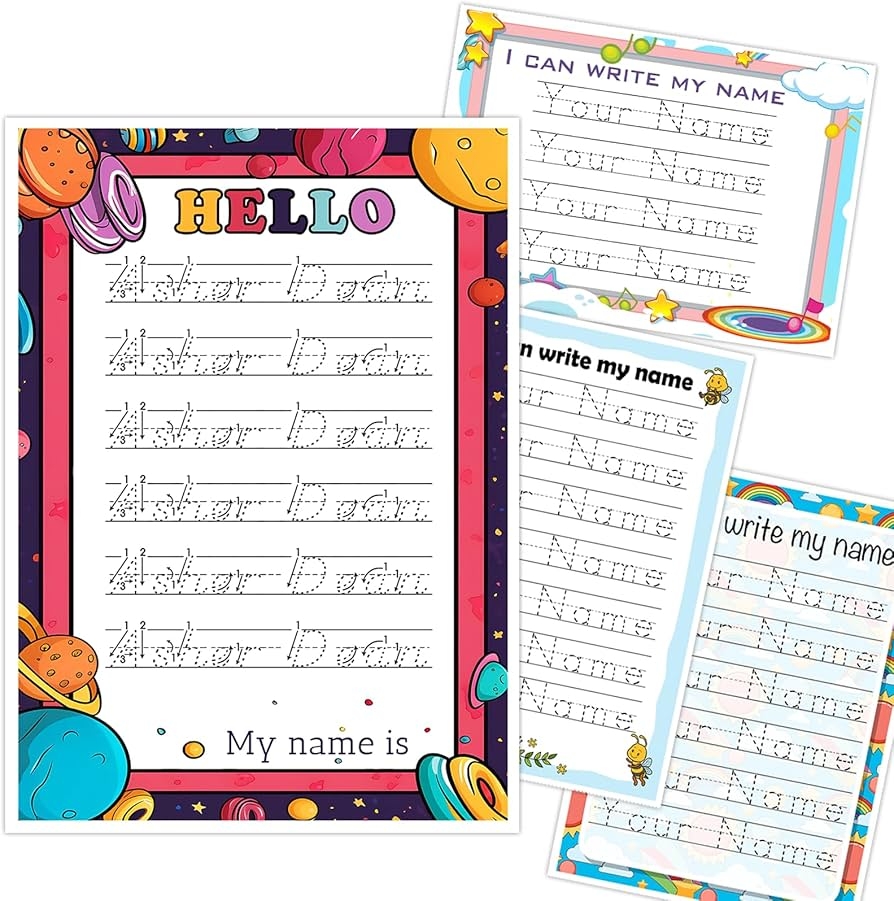 Amazon Personalized Name Tracing A4 Paper Custom Name Writing 