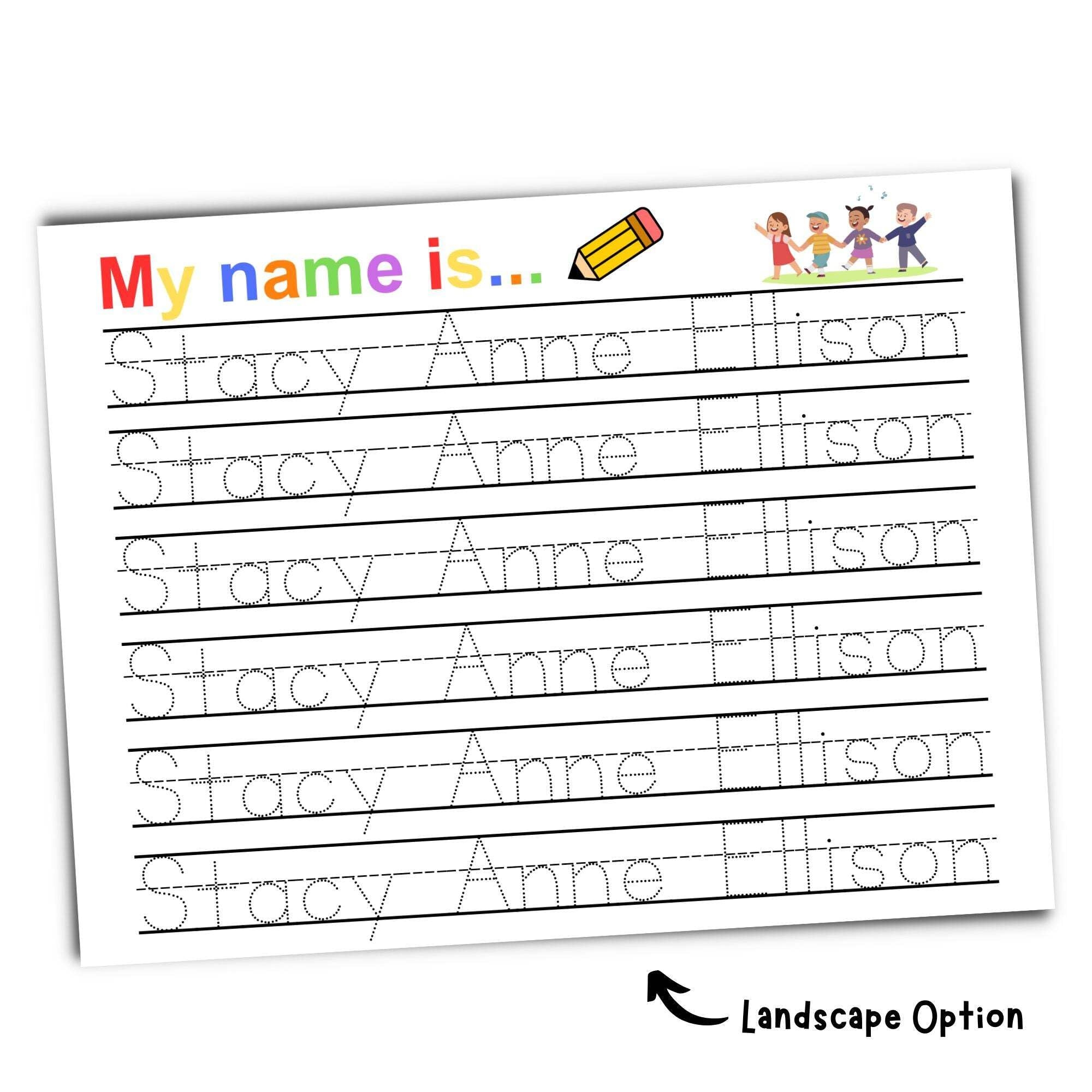 Name Tracing Practice For Preschool