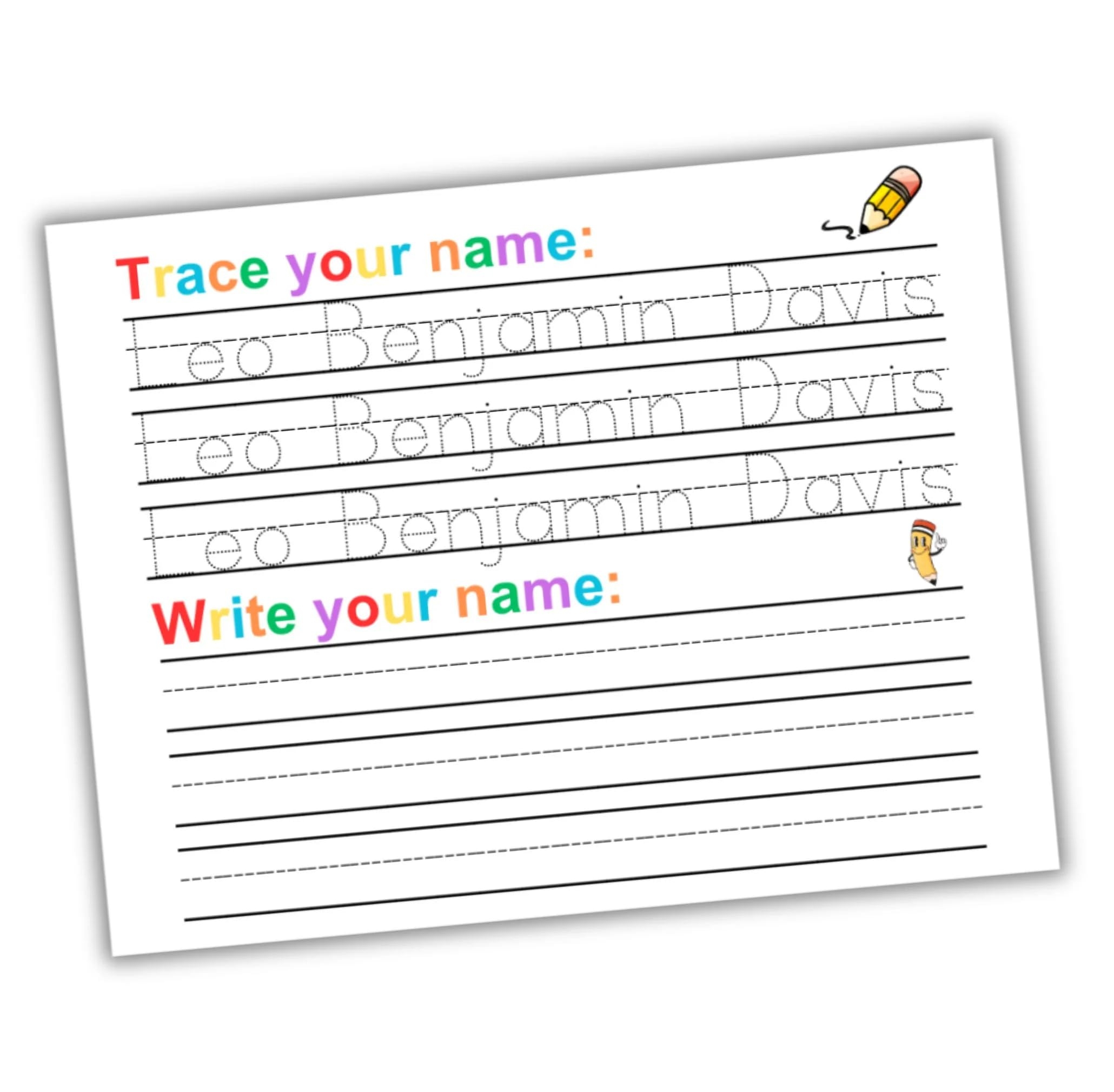 Tracing Name Handwriting Worksheets