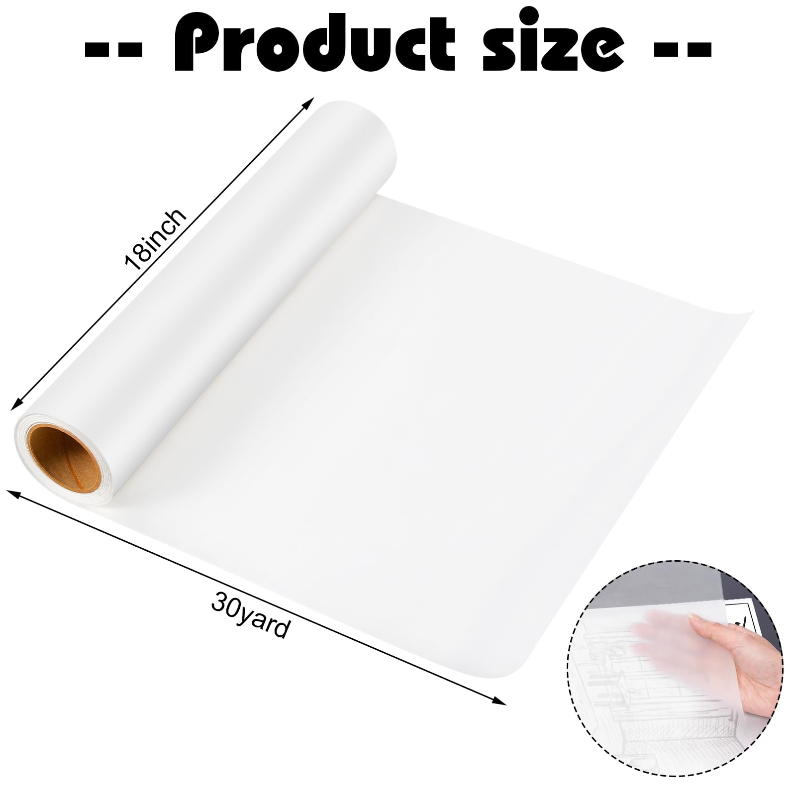 Amazon Tracing Paper Roll 18 Inch X 30 Yards White 
