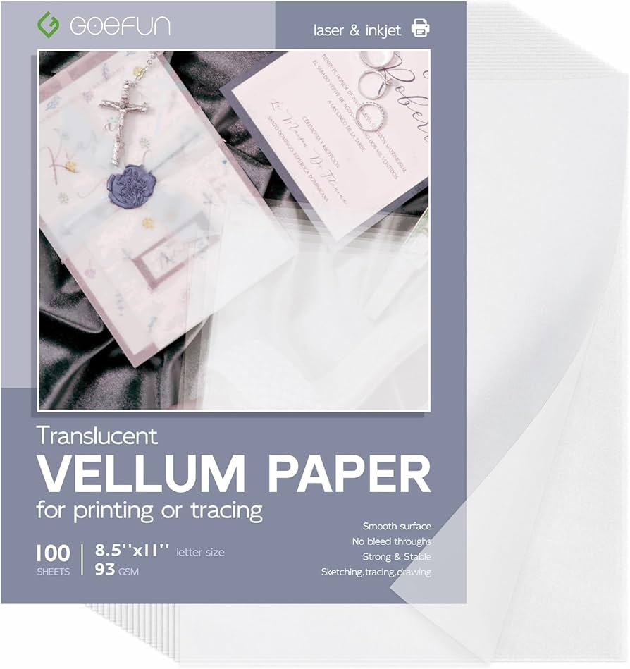 Amazon Translucent Vellum Paper 8 5 X 11 Goefun 100 Sheets 