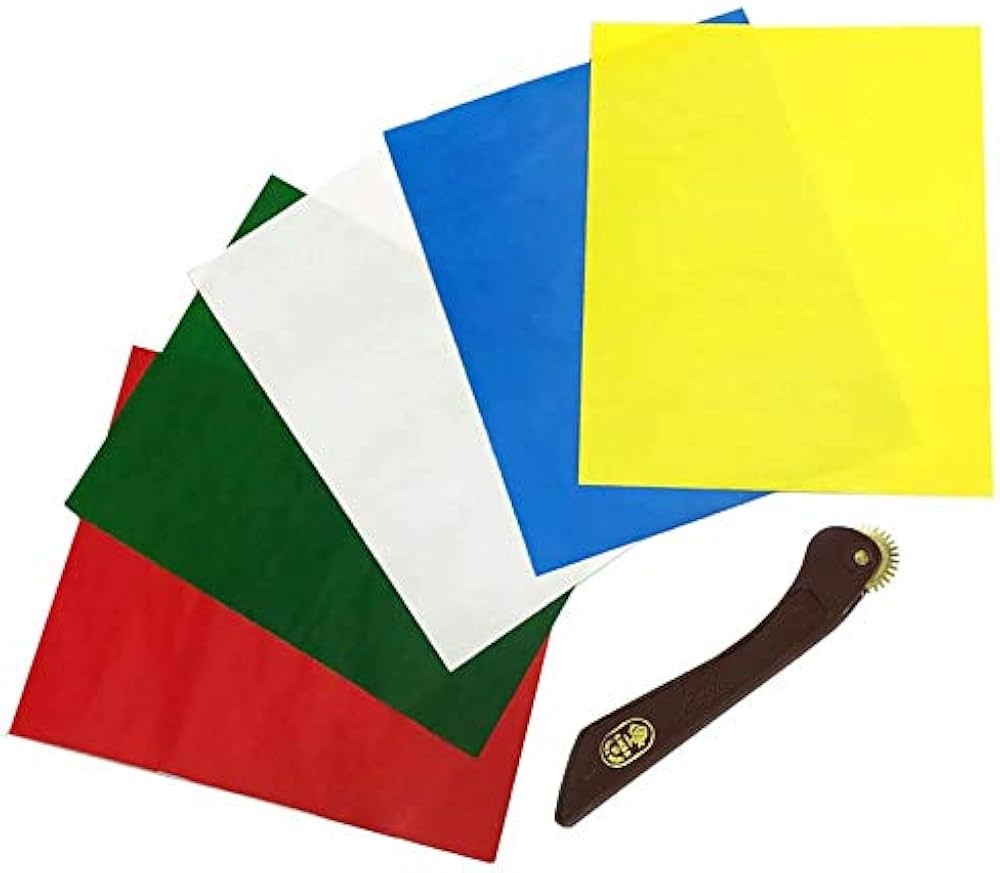 AMORNPHAN 5 Sheets 5 Colors Sewing Carbon Tracing Paper Transfer Paper 9 x11 Home Sewing Cross Stitch Paint Kit Marking Patterns Fabric Craft Made In 