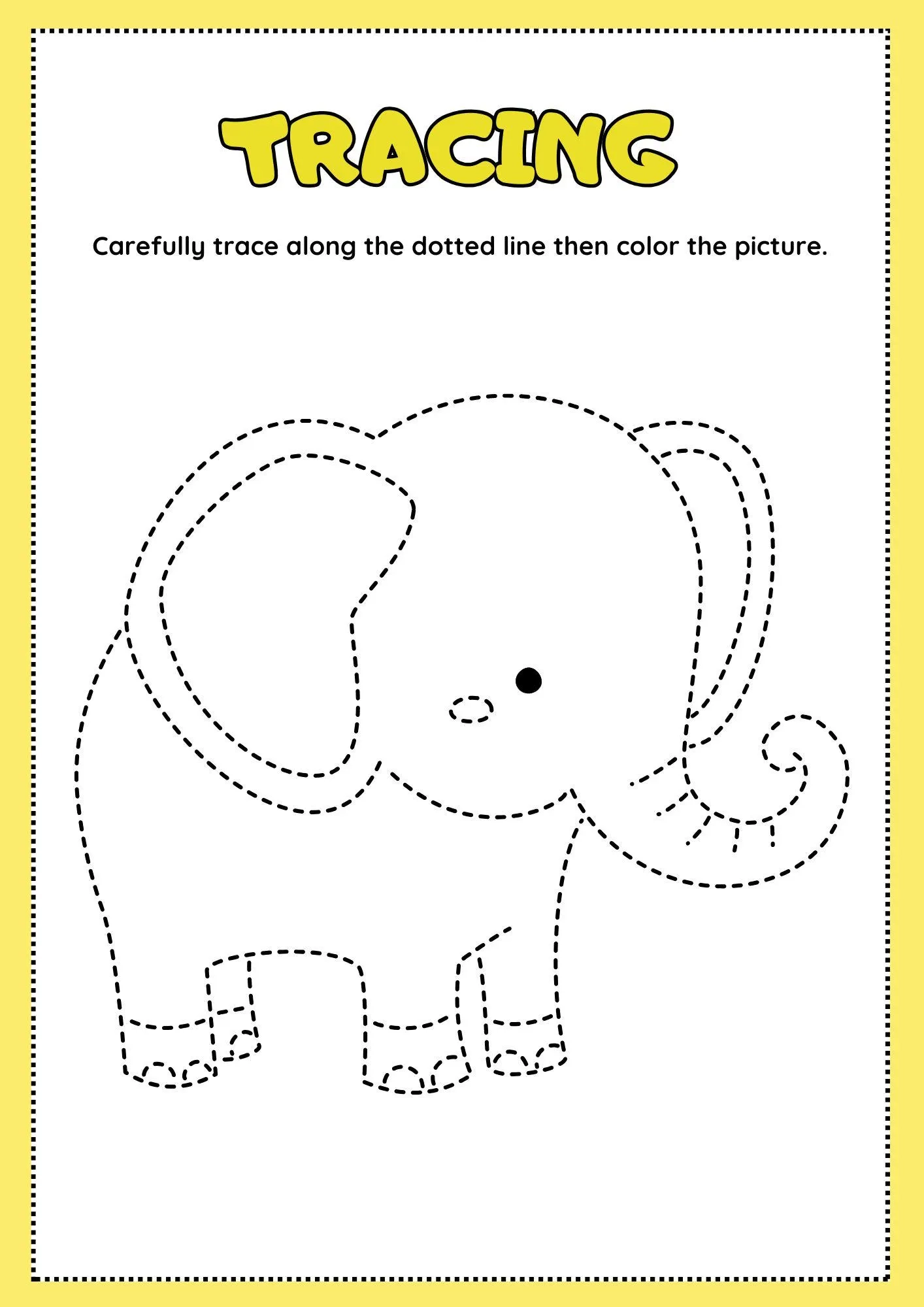 Animal Tracing Worksheets Preschool Learning Printable Etsy