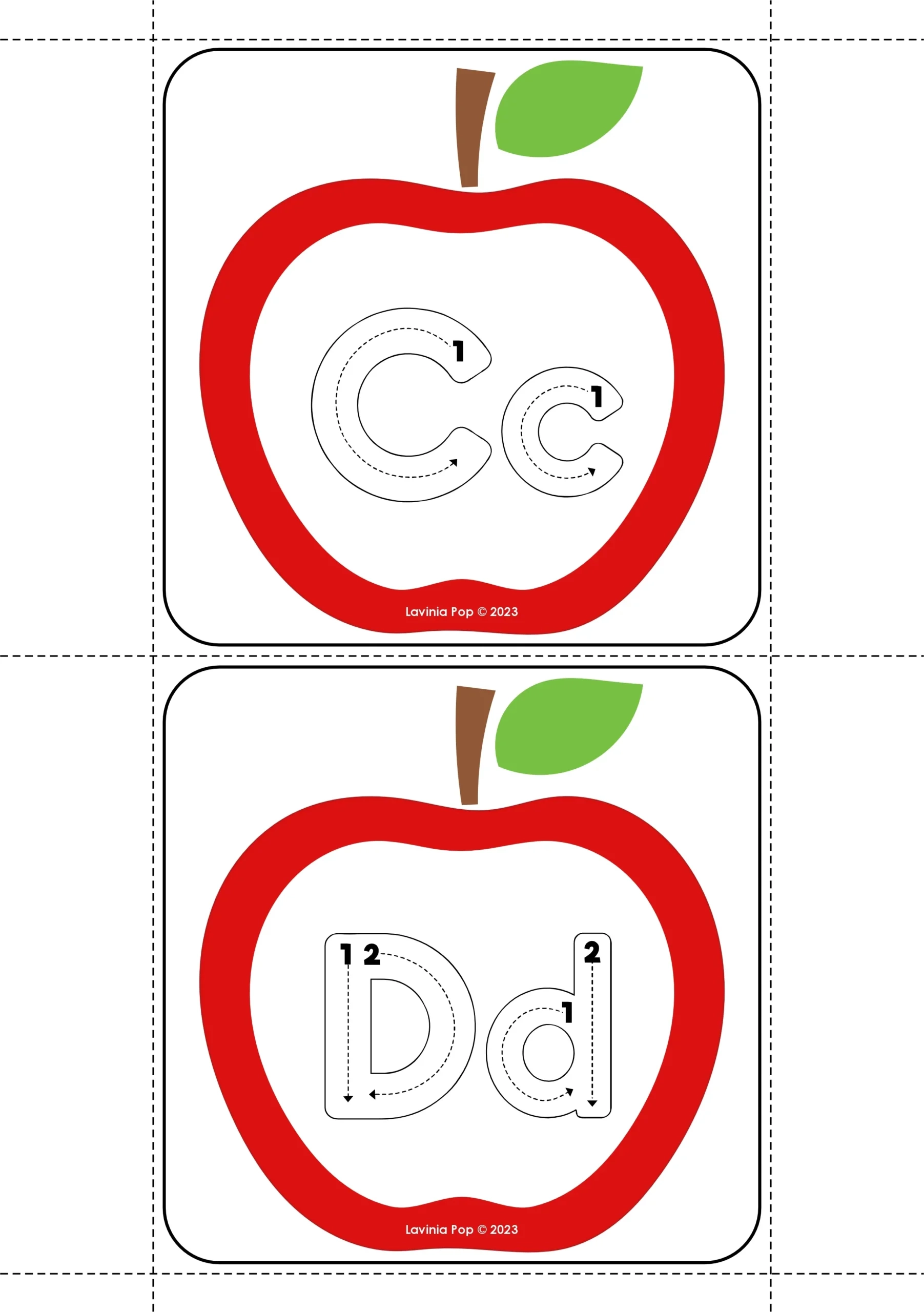 Apple Alphabet Tracing Cards Apple Alphabet Tracing Cards