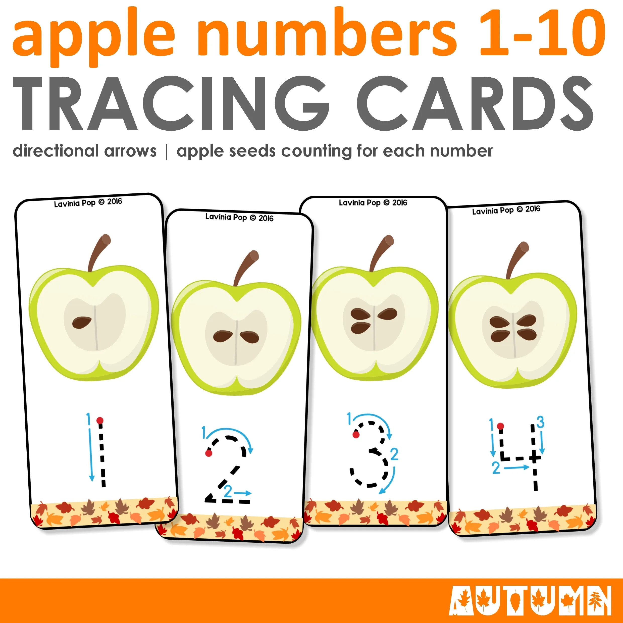 Apple Number Tracing Activity