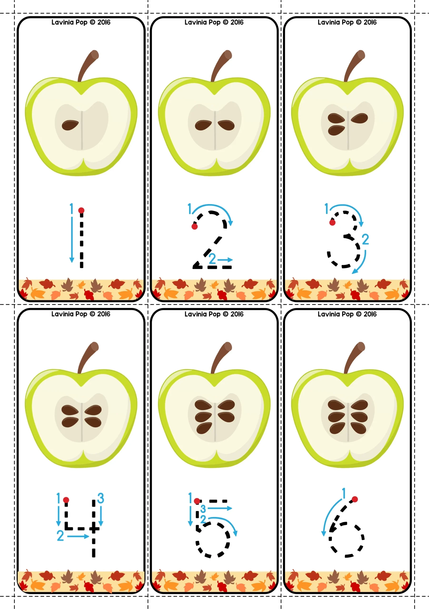 Apple Number Tracing Activity