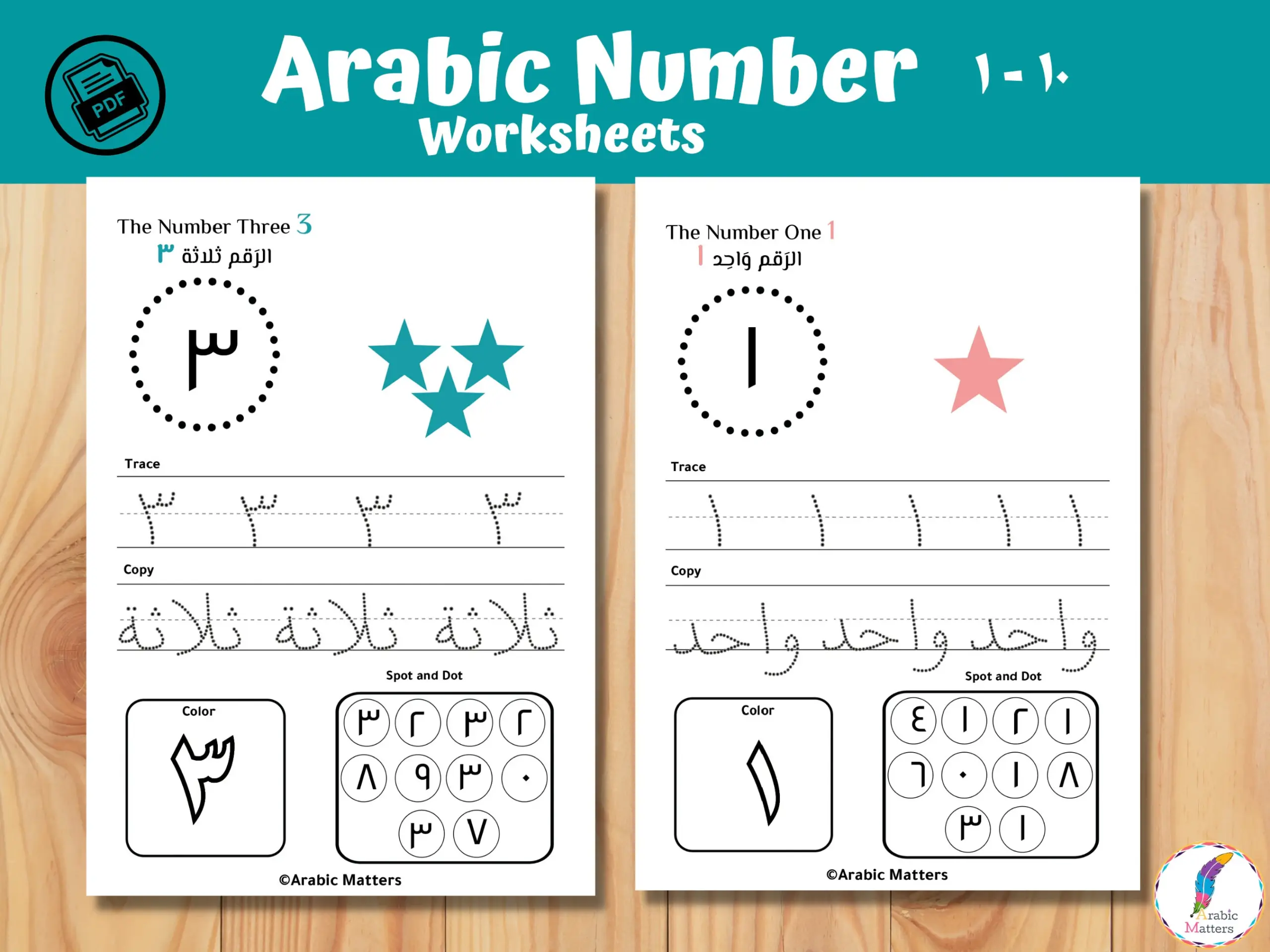 Arabic Numbers Worksheets Preschool Learning Activities PDF Etsy