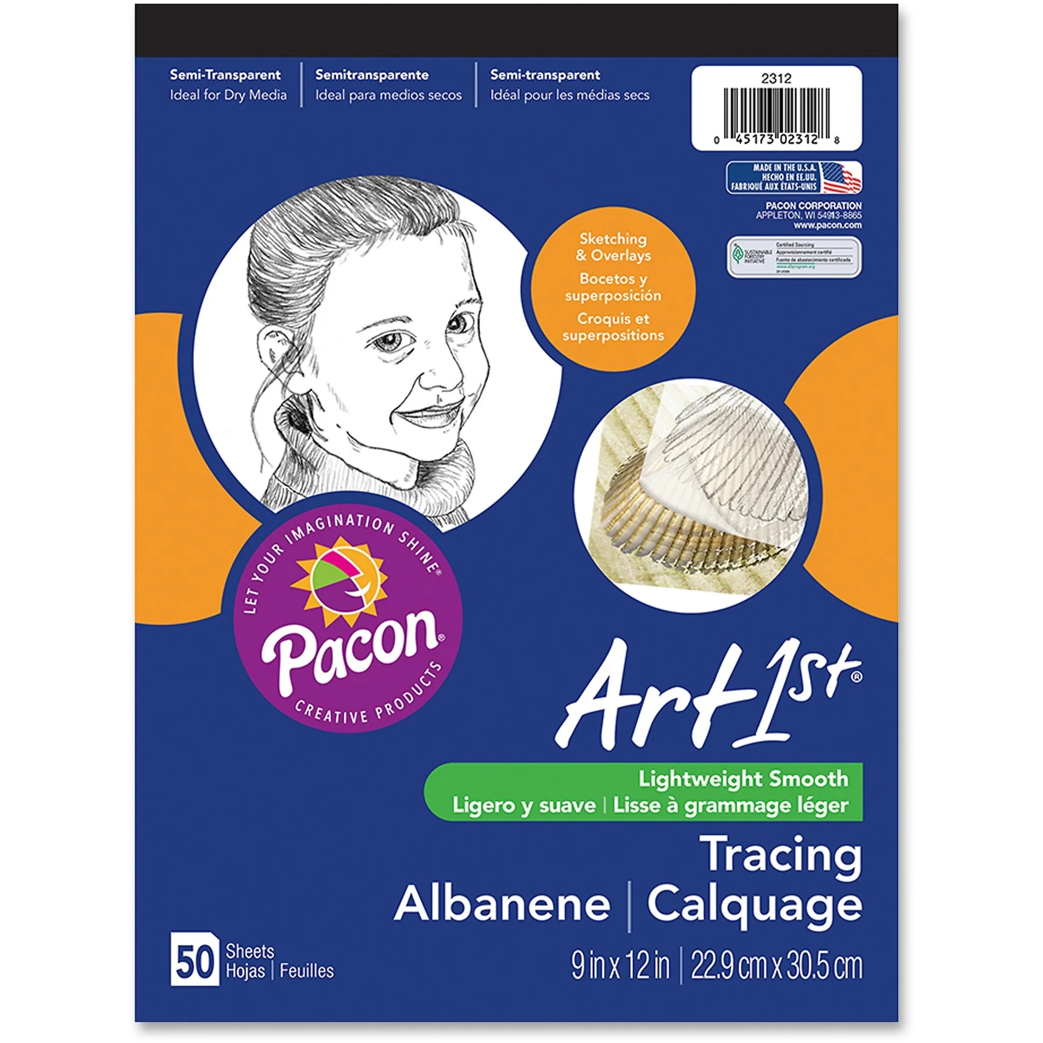 Art1st Parchment Tracing Paper 16 Lb 9 X 12 White 50 pack 