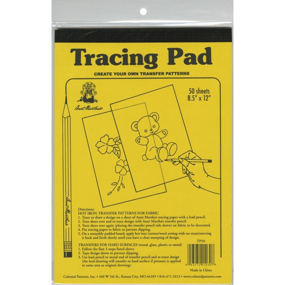 Aunt Martha s Hot Iron Transfer Paper 9X12 50 Pkg 043272010308