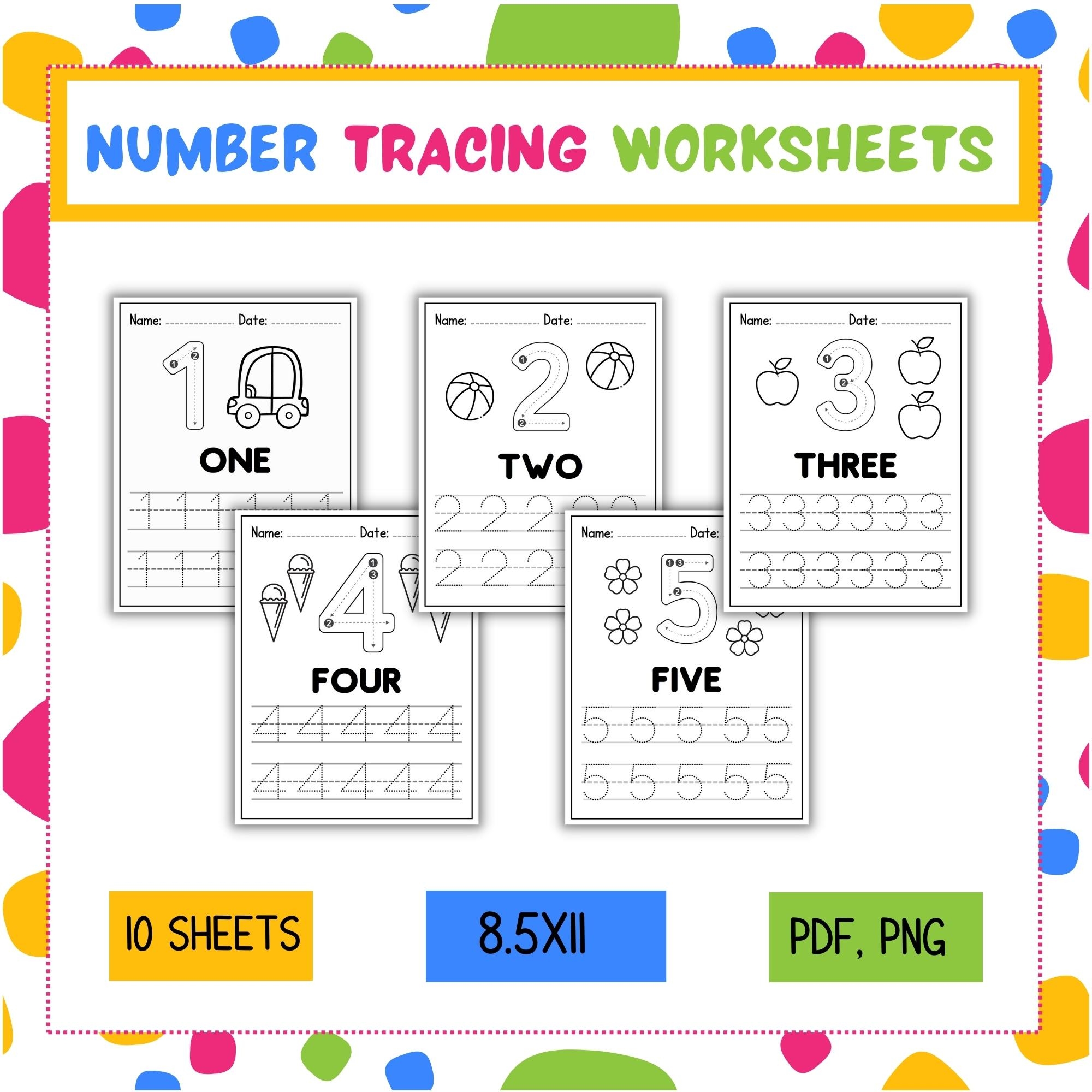 Back To School FREEBIE Number Tracing 1 10 Worksheets For Pre K 