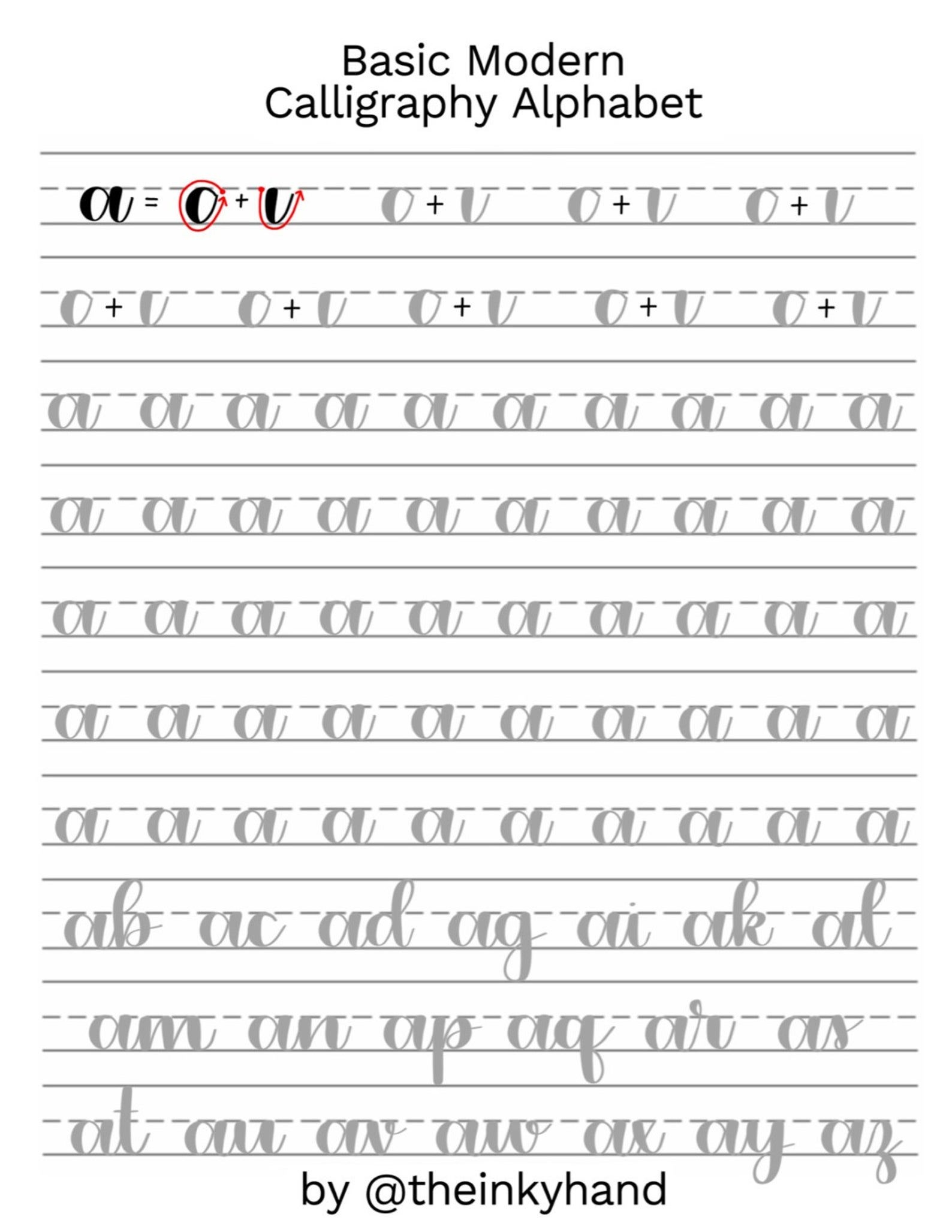 Calligraphy Alphabet Tracing Sheets