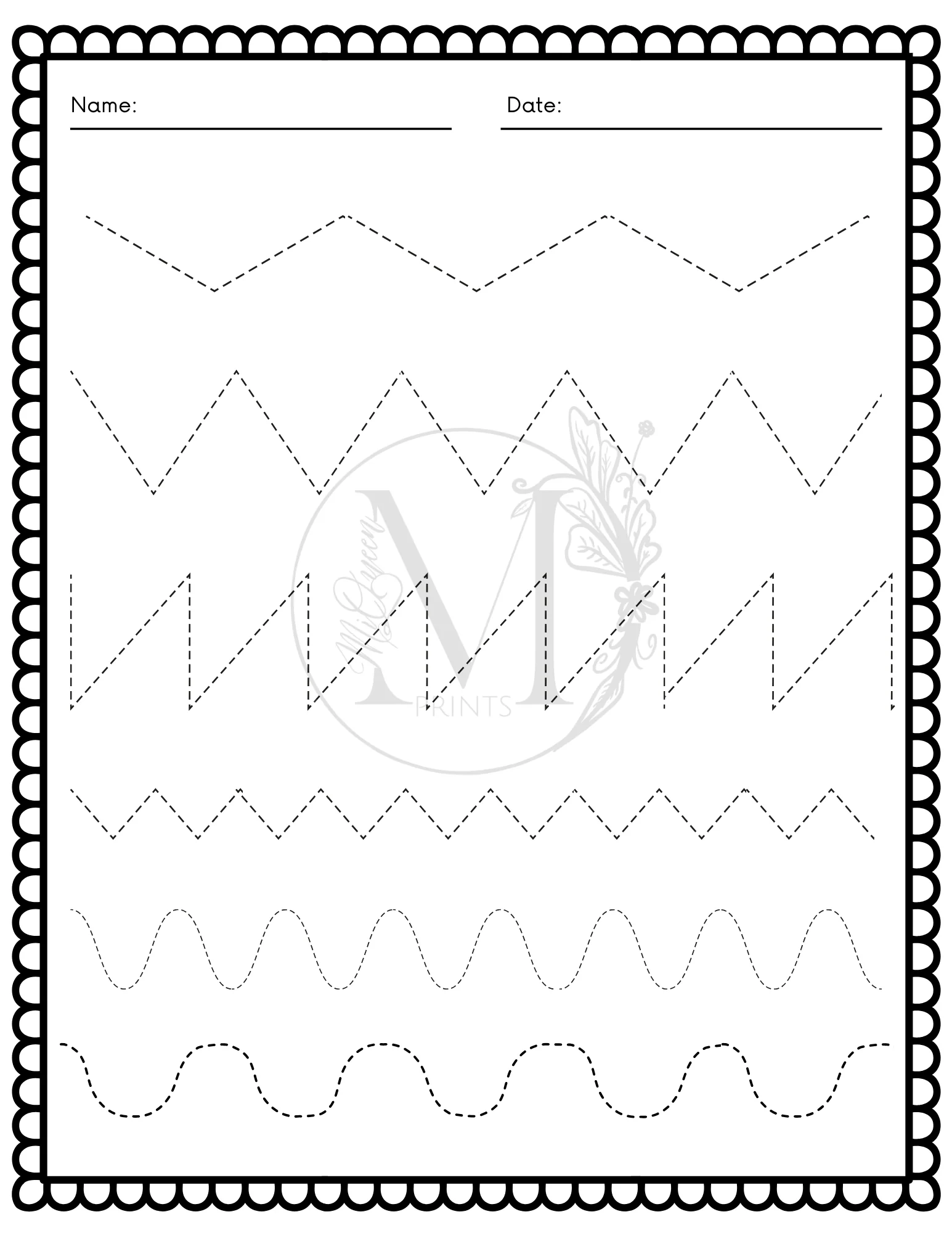 Beginner Writing Line Tracing Worksheets Sky s The Limit