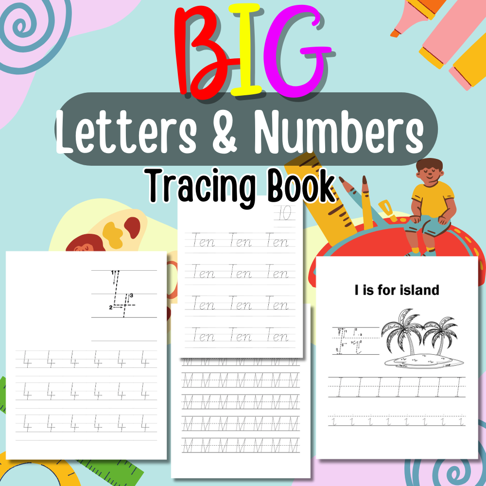 Big Letters And Numbers Tracing Book For Kids Made By Teachers