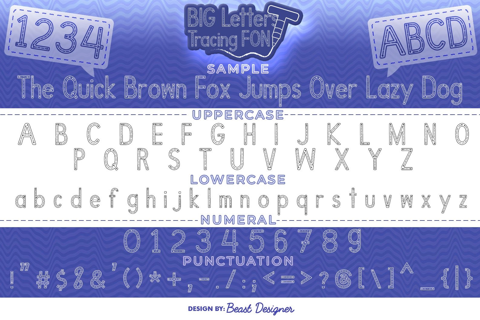 Big Alphabet Tracing Font