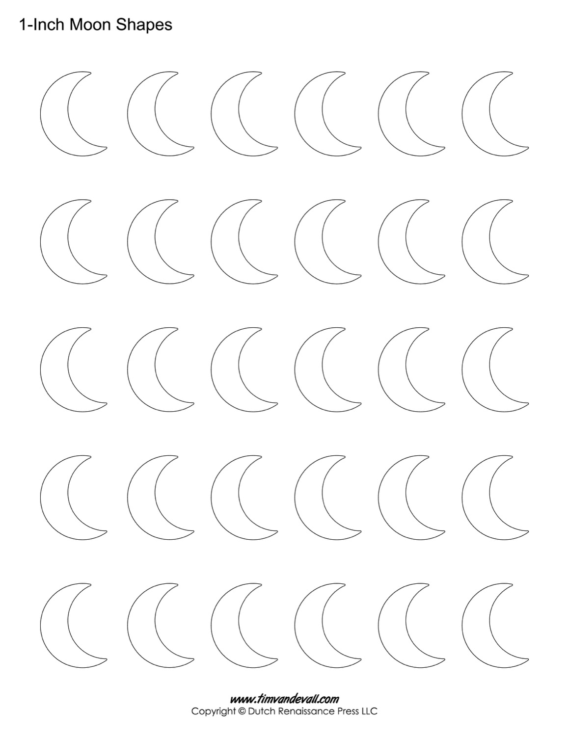 Moon Tracing Worksheets