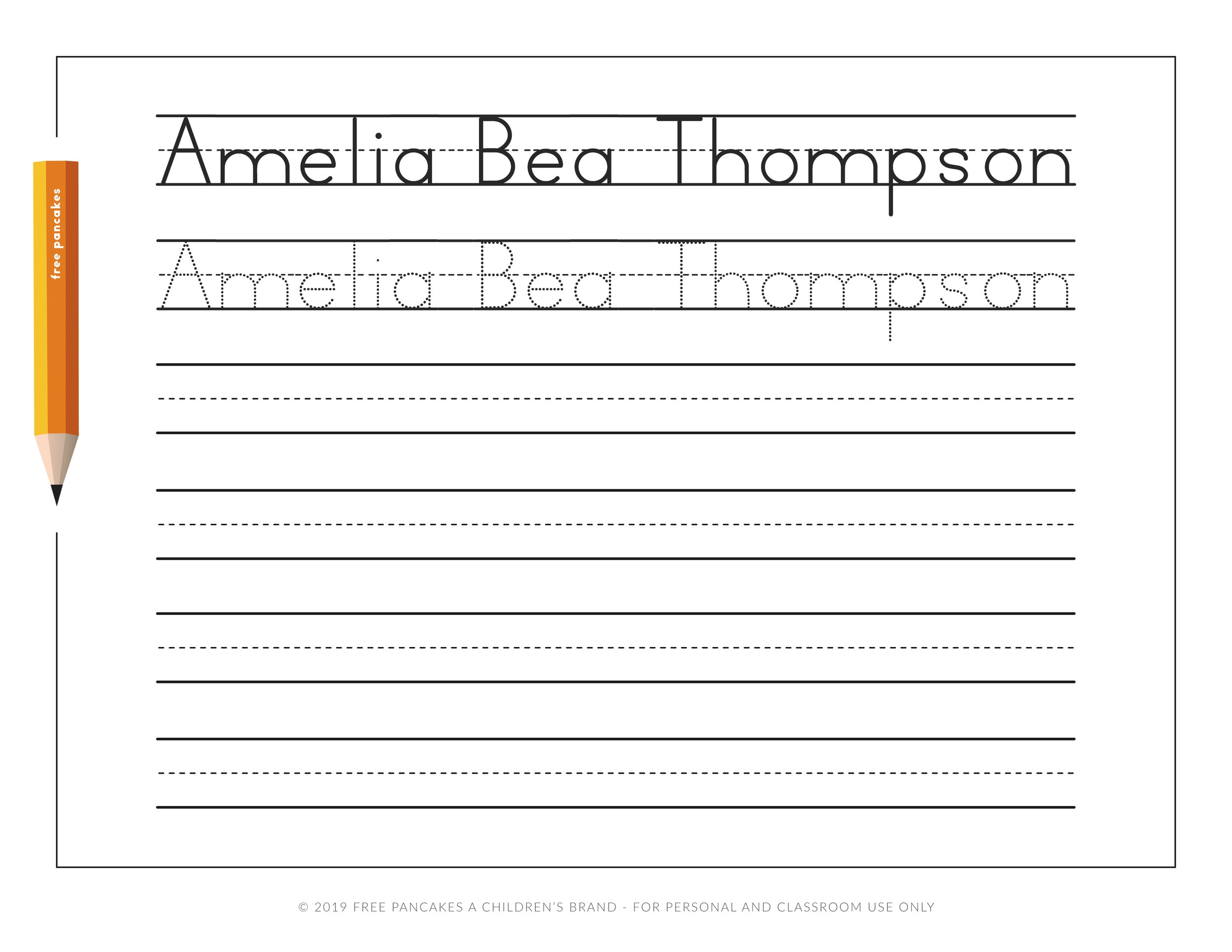 Blank Name Tracing Worksheets For Kids Customizable Handwriting Blank Name Tracing Worksheets For Kids Customizable Handwriting