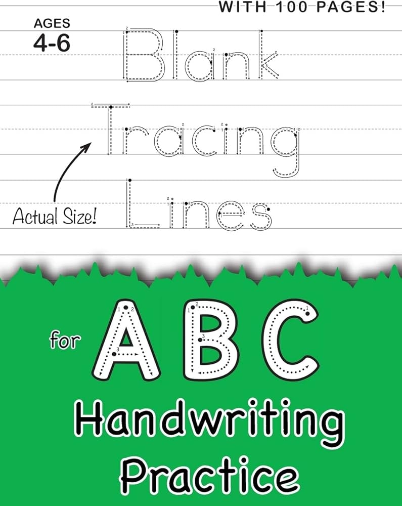 Blank Tracing Lines For ABC Handwriting Practice Large 8 5 x11 