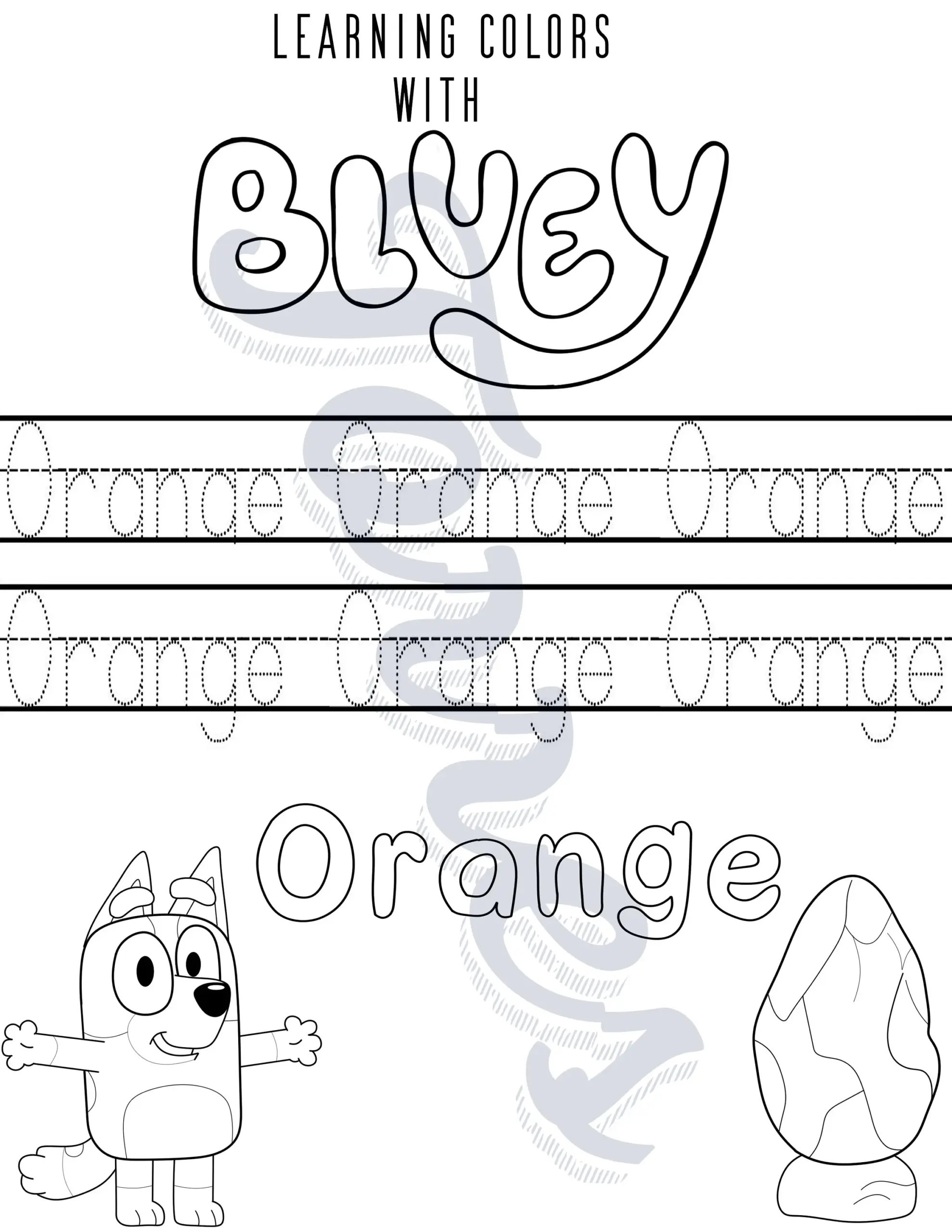 Bluey Children Color amp Tracing Learning Worksheets Etsy