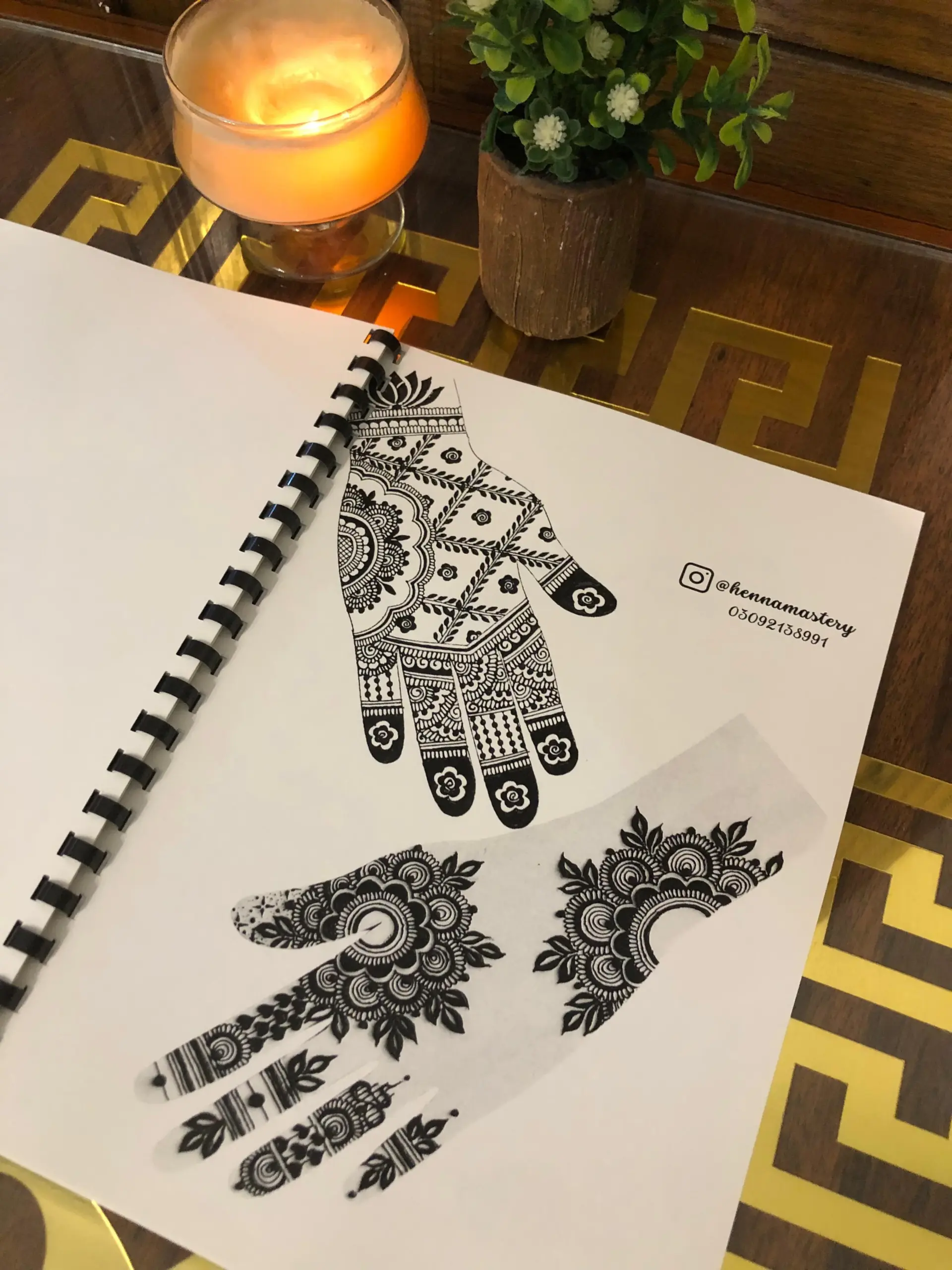 Bridal Henna Reusable Tracing Book FREE Reusable Acrylic Sheet 