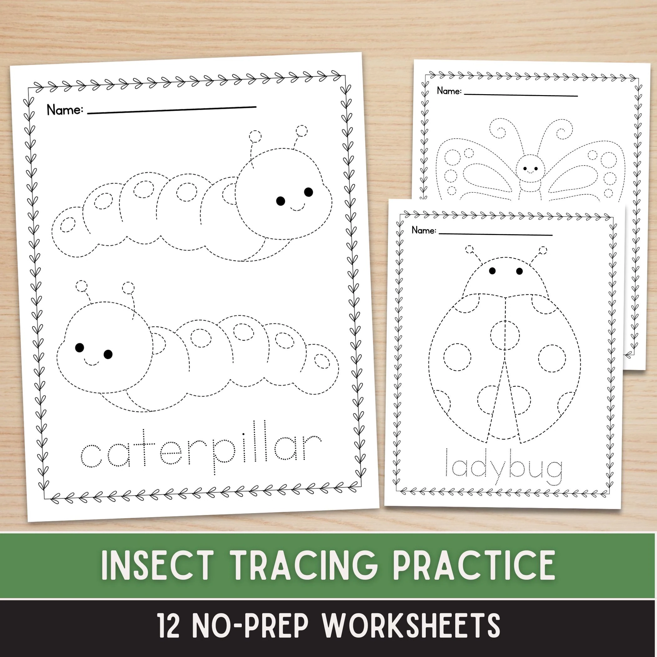 Bug Themed Preschool Fine Motor Skills Worksheets Insects Line 