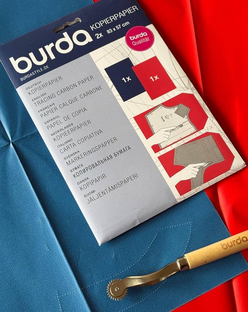 Burda Red And Blue Tracing Carbon Paper 2 Sheets 83cm X 57cm 