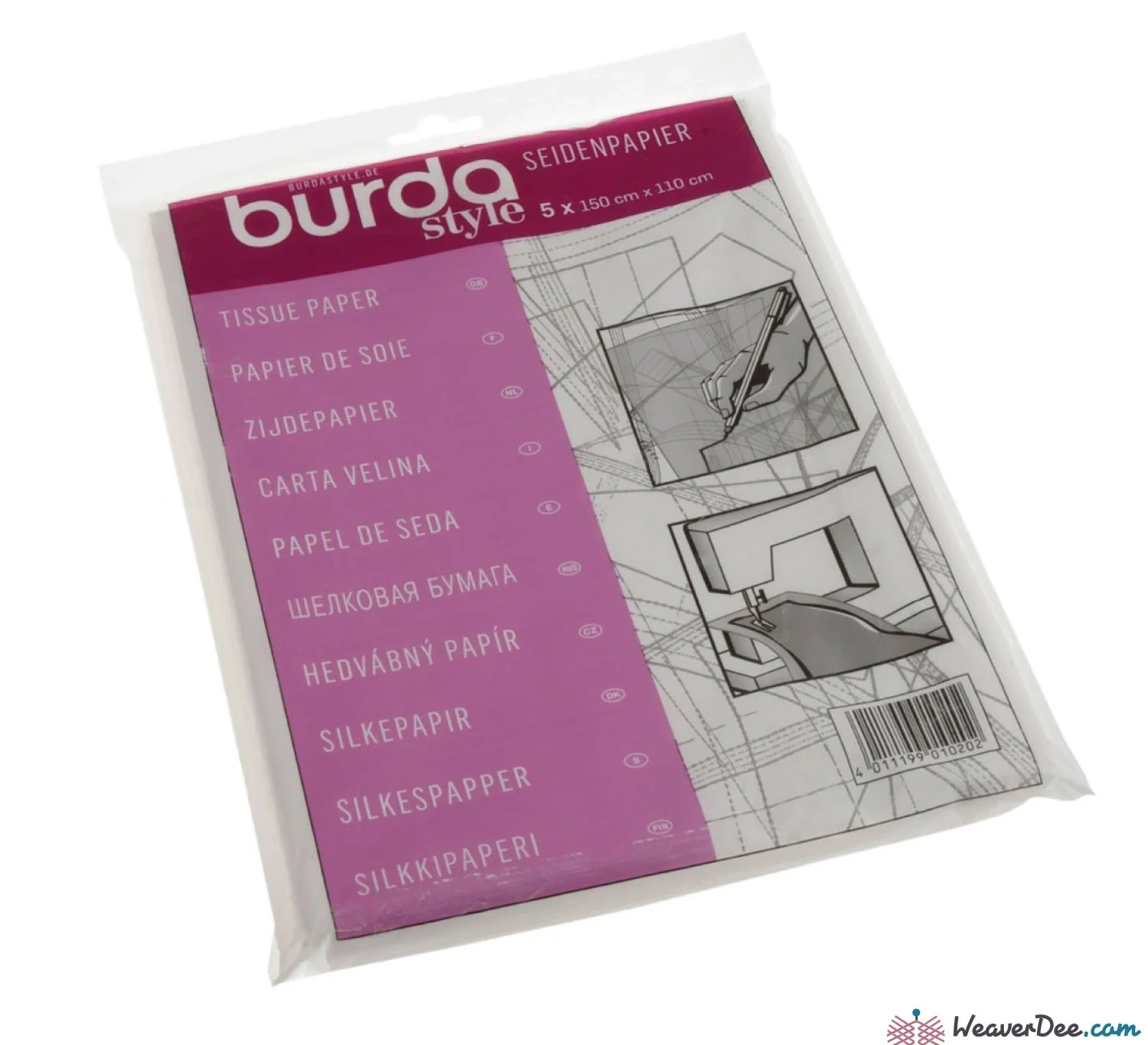 Burda Tissue Tracing Paper Pack Of 5 Sheets 110 150cm 