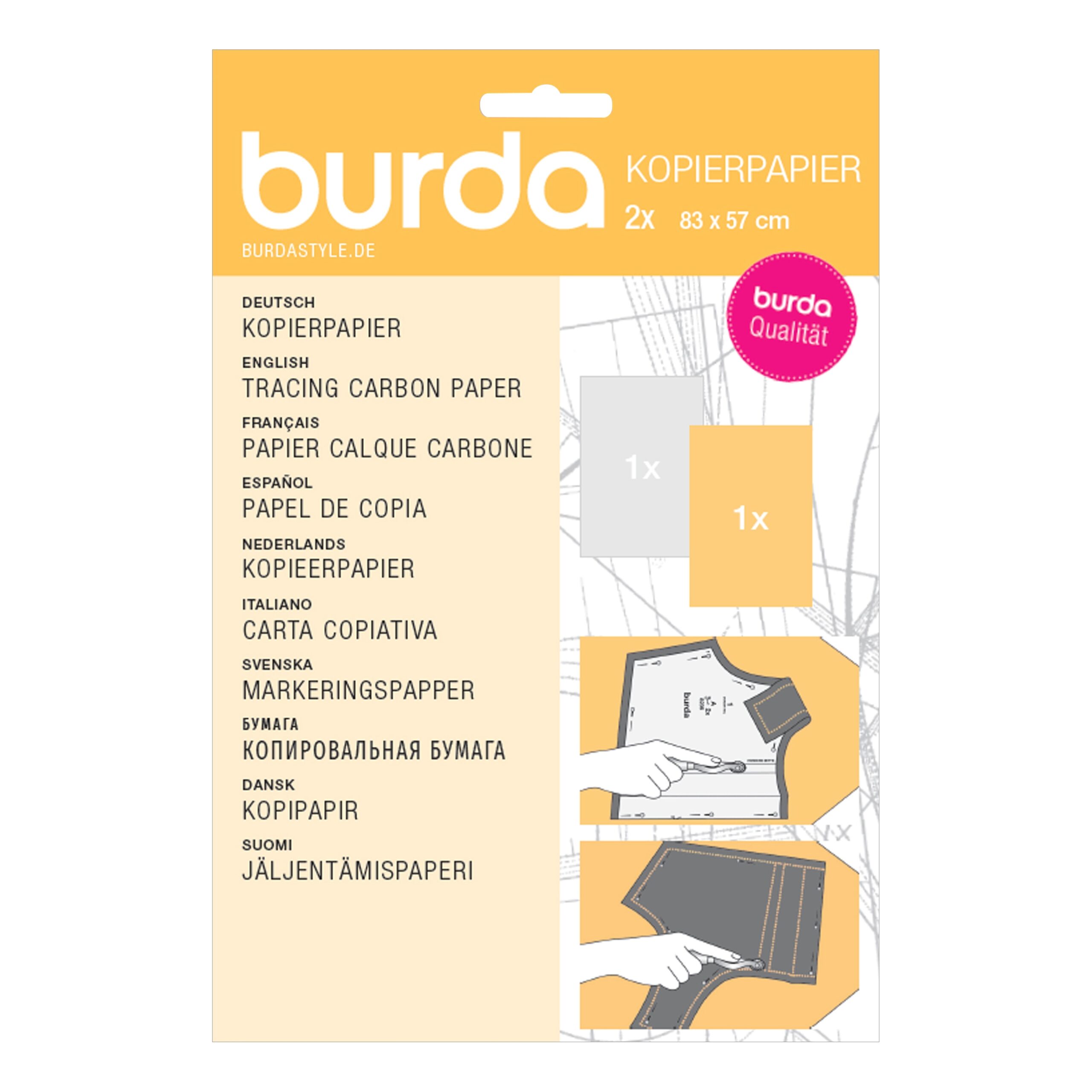 Burda Tracing Carbon Paper White Yellow VBS Hobby