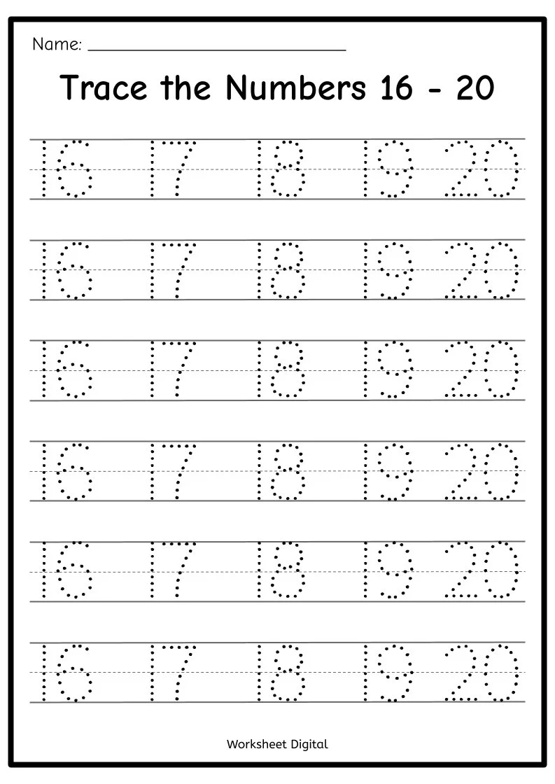 Buy Printable Numbers 1 50 Tracing Worksheets Homeschool 