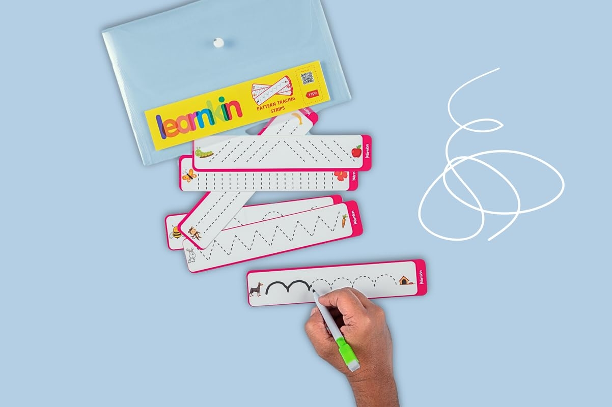 Buy Tracing Patterns Busy Bag For Toddlers Ages 3 4 Reusable Laminated Strips With Erasable Pens Montessori Preschool Learning Toy Fine Motor 