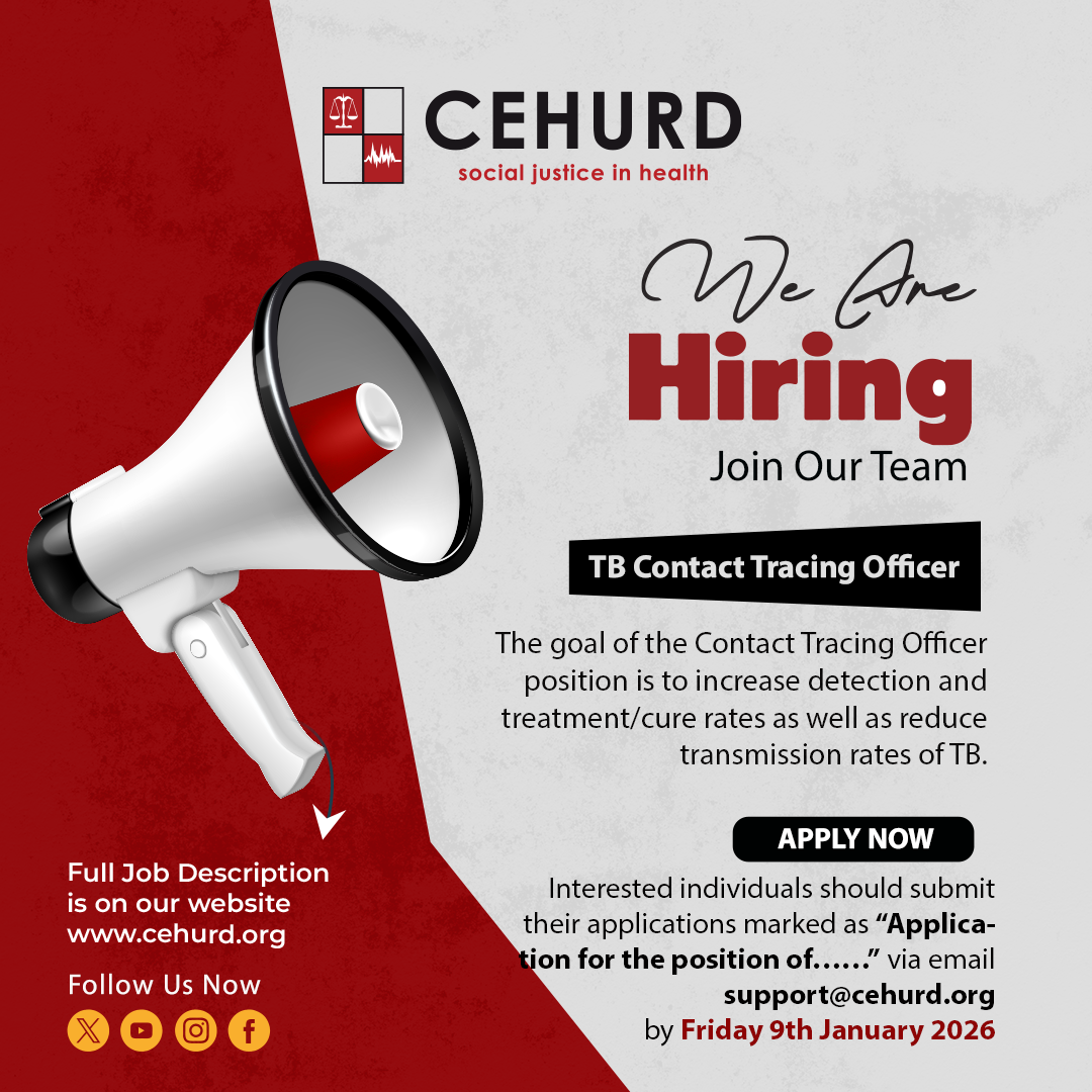 CALL FOR APPLICATIONS TB Contact Tracing Officer CEHURD